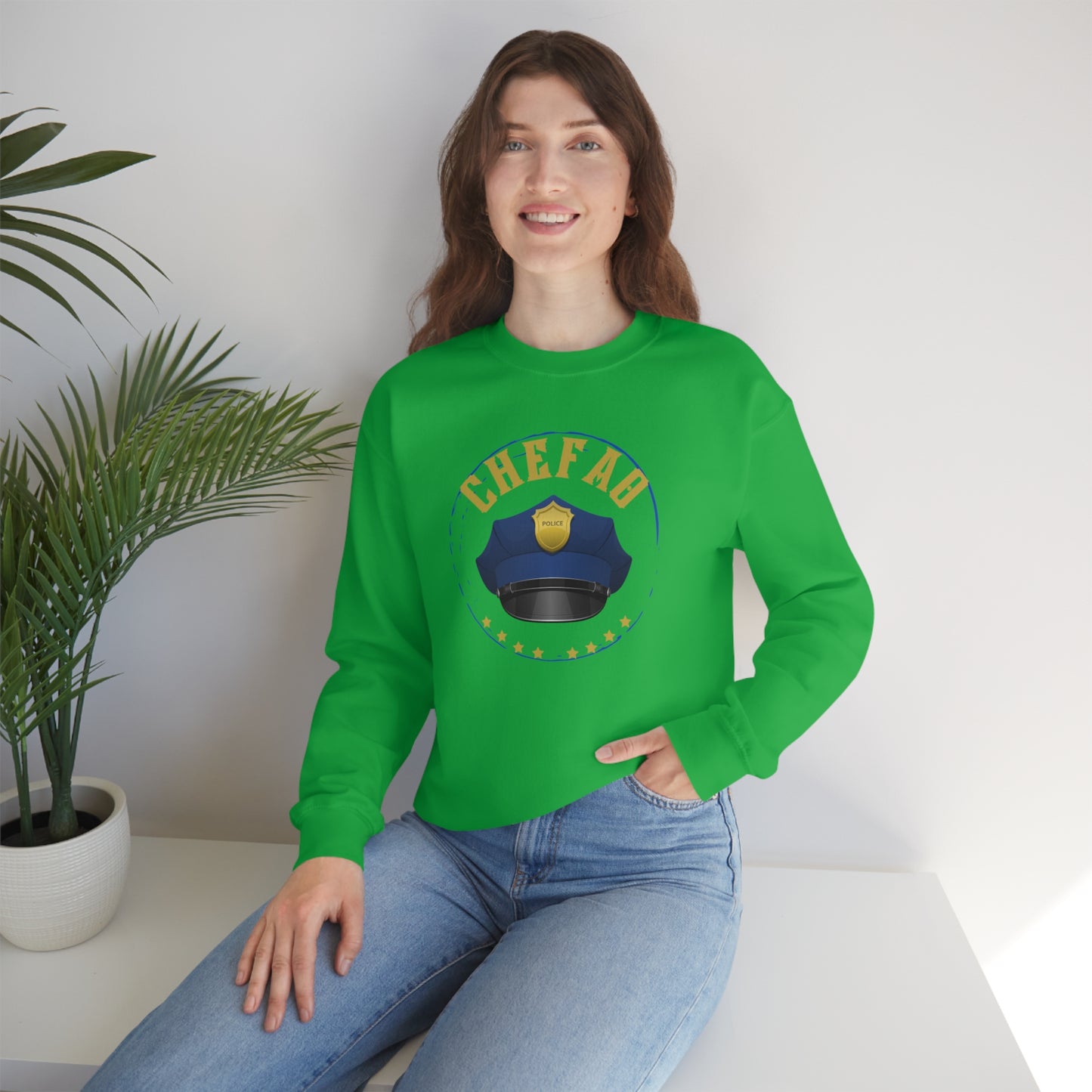 Chefao Police III, Unisex Heavy Blend Crewneck Sweatshirt