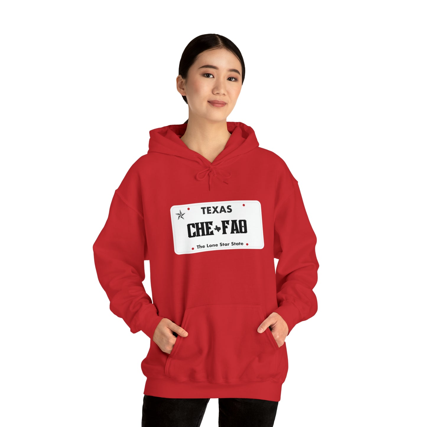 Chefao Texas License Plate I, Unisex Heavy Blend Hooded Sweatshirt