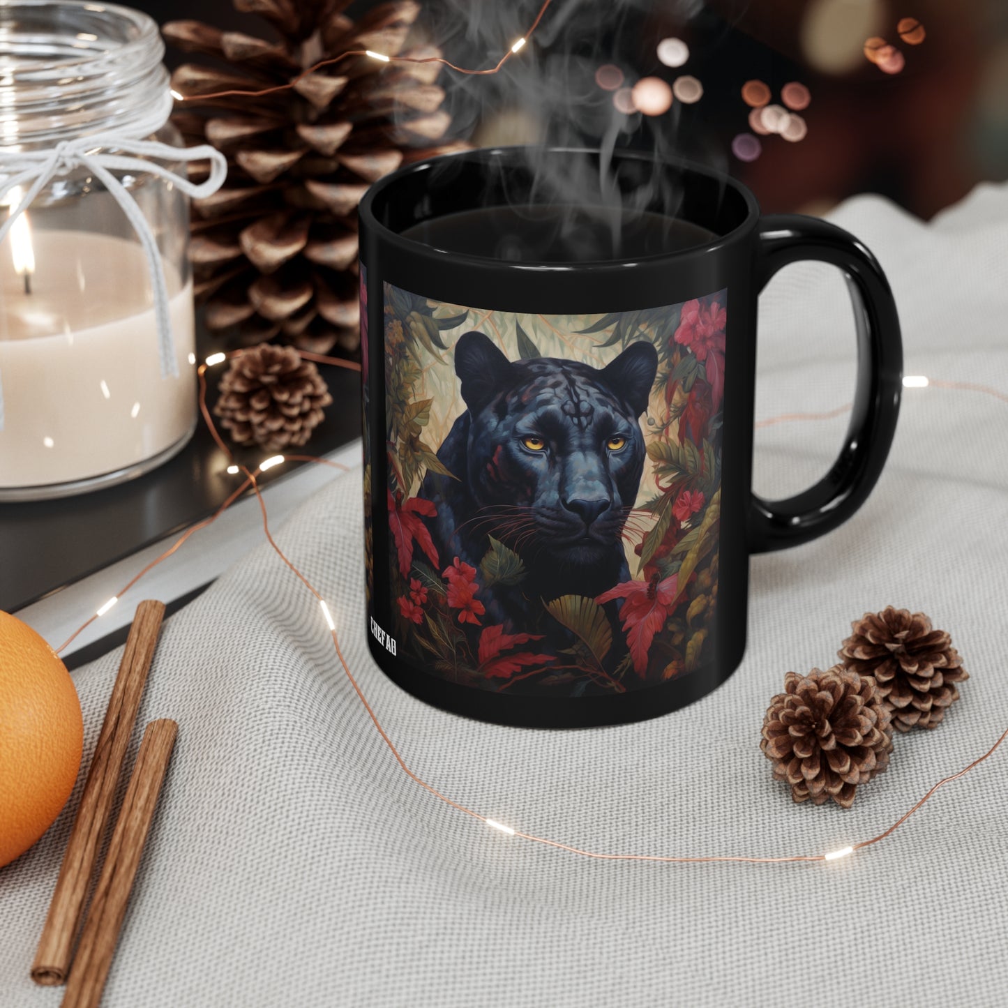 Panther Gaze, 11oz Black Coffee Mug