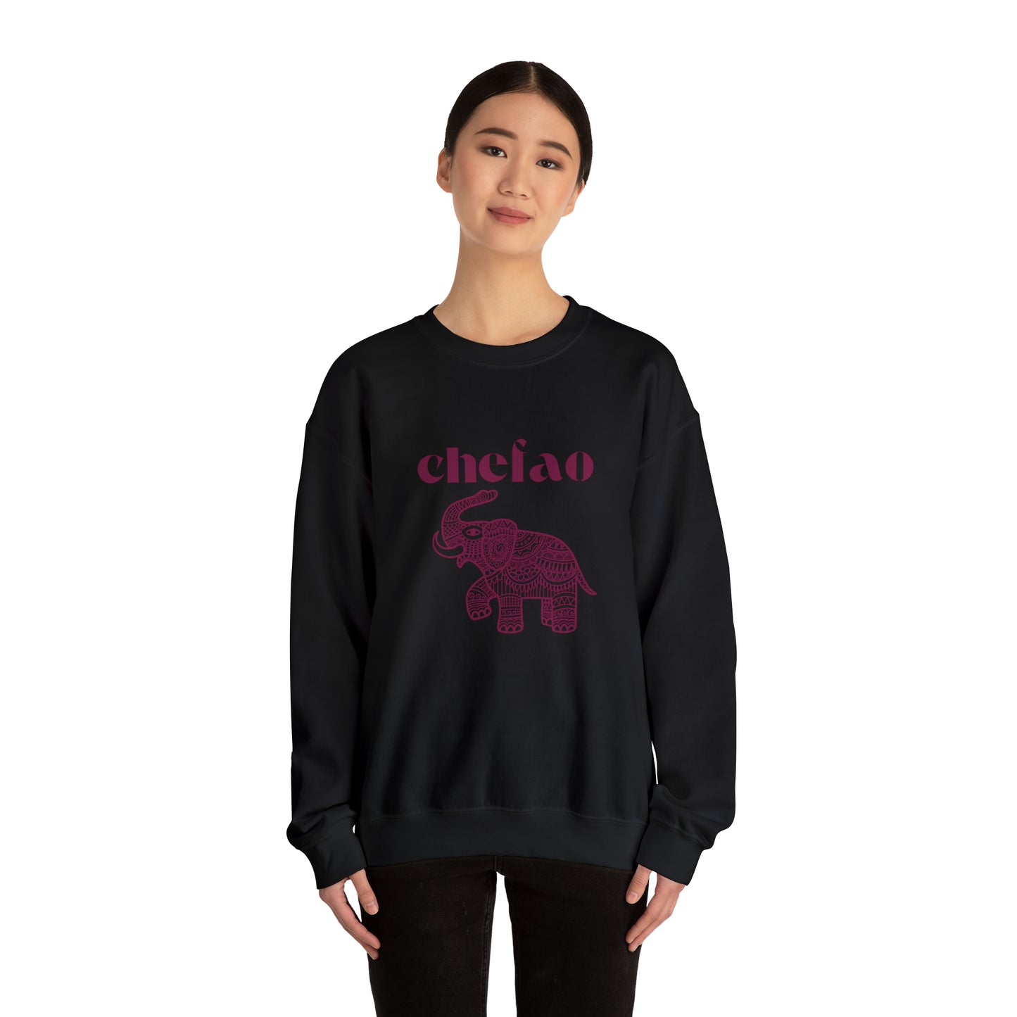 Chefao Elephant III, Unisex Heavy Blend Crewneck Sweatshirt