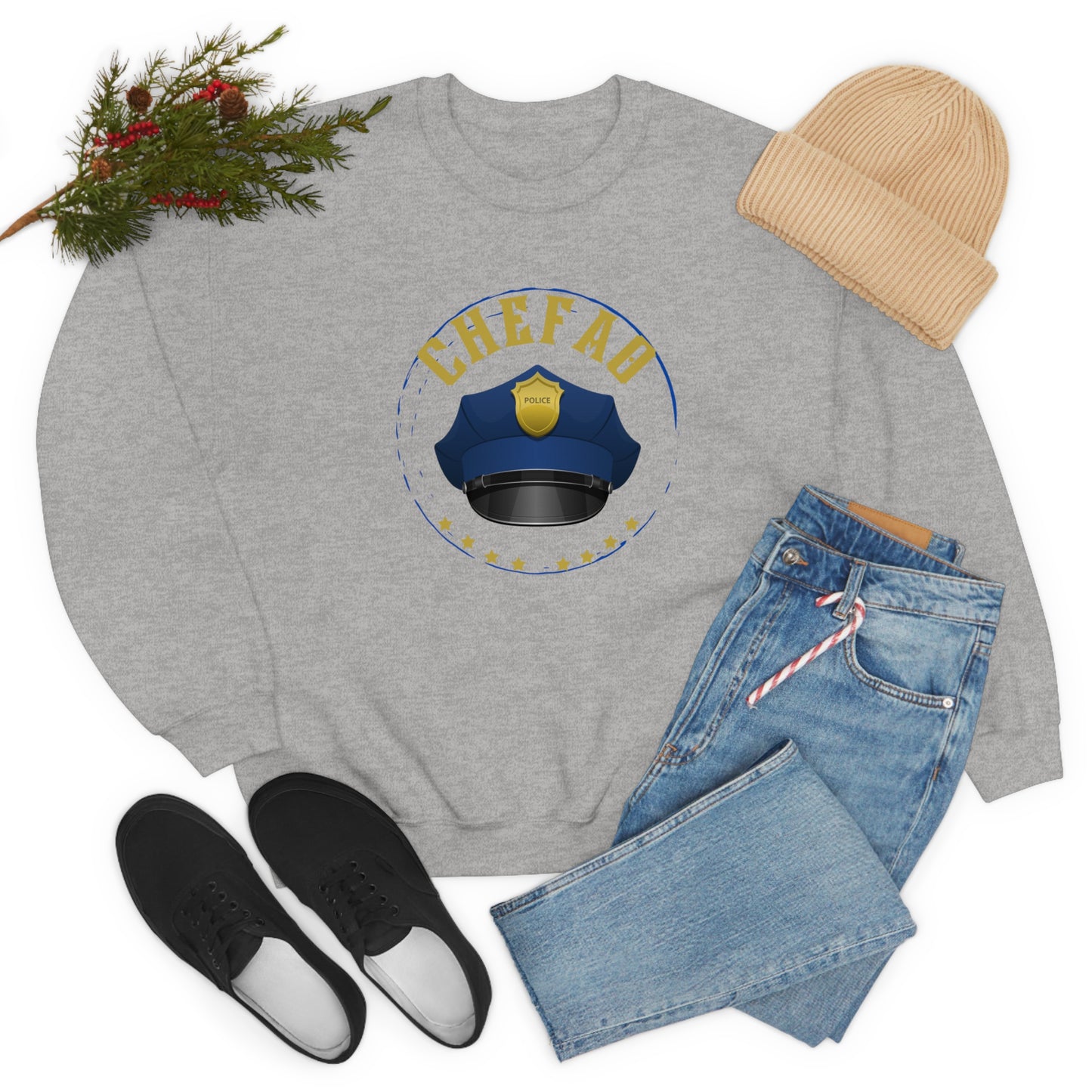 Chefao Police III, Unisex Heavy Blend Crewneck Sweatshirt