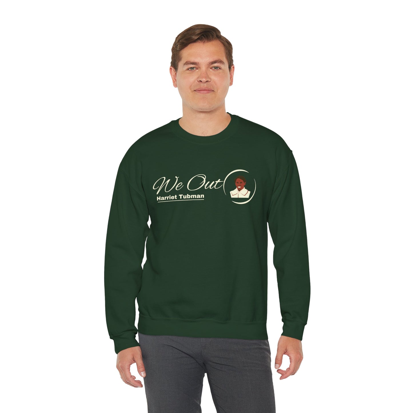 Harriet Tubman "We Out", Unisex Heavy Blend™ Crewneck Sweatshirt