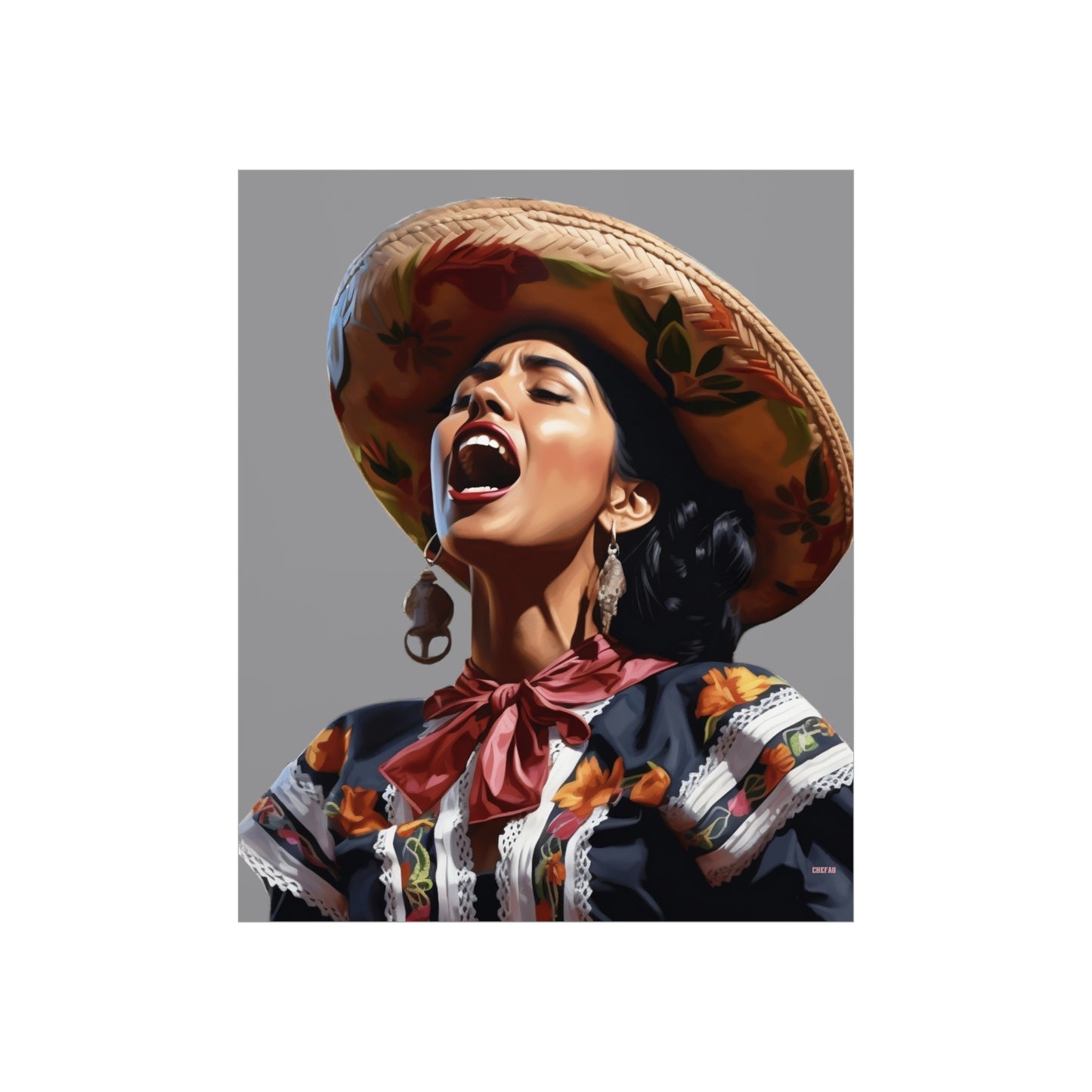 Mariachi Woman, Premium Matte Vertical Posters