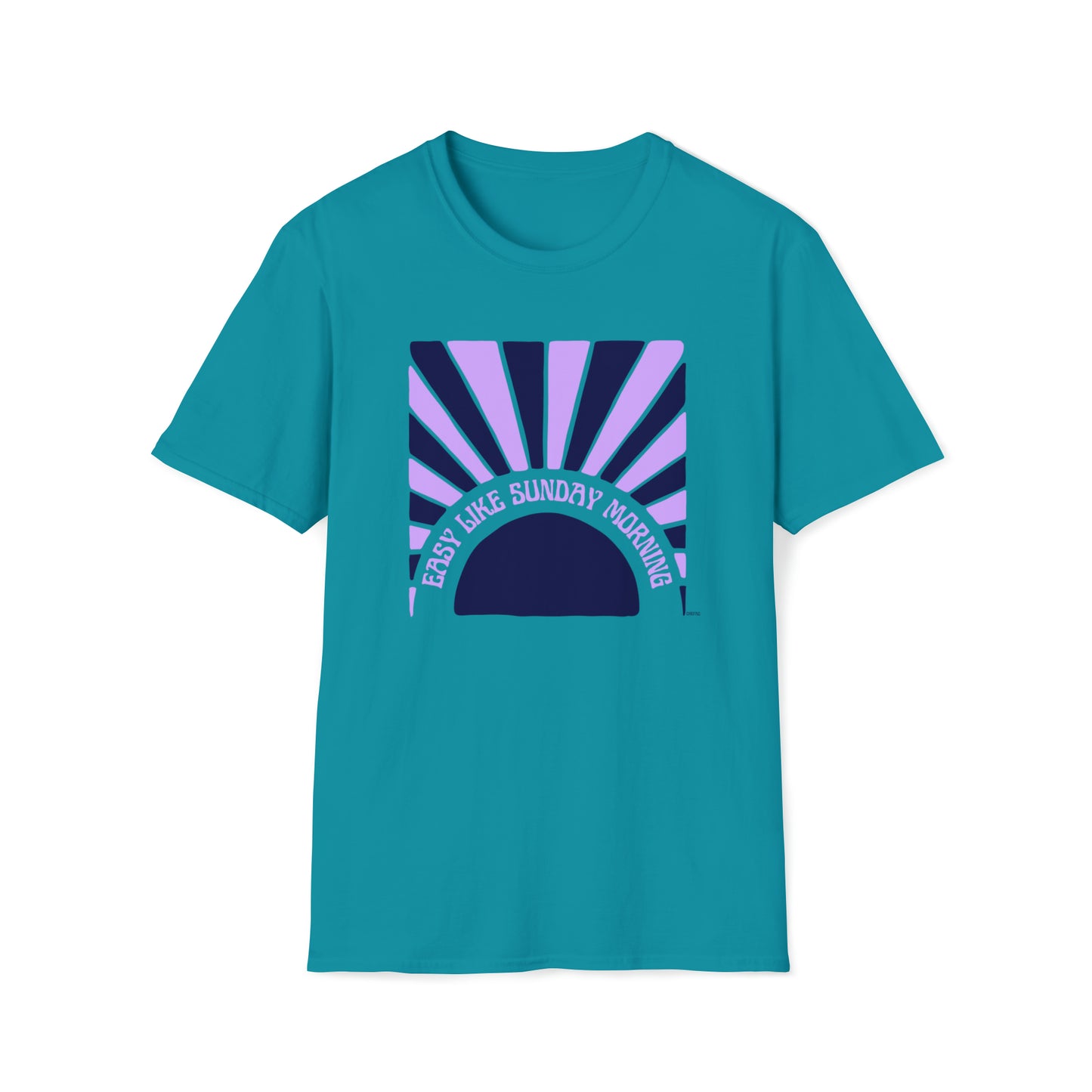 Easy Like Sunday Morning Purple, Unisex Softstyle T-Shirt