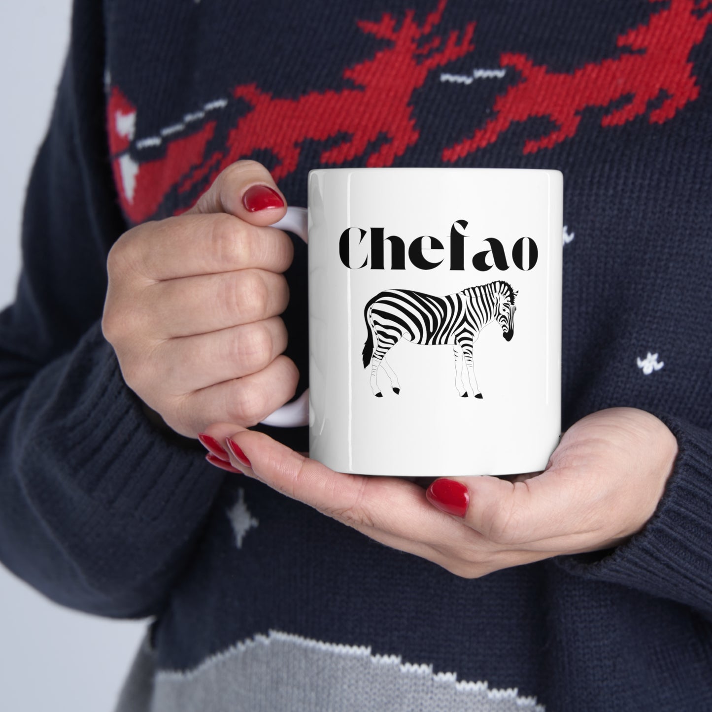 Chefao Zebra II, White Coffee Mug, 11oz