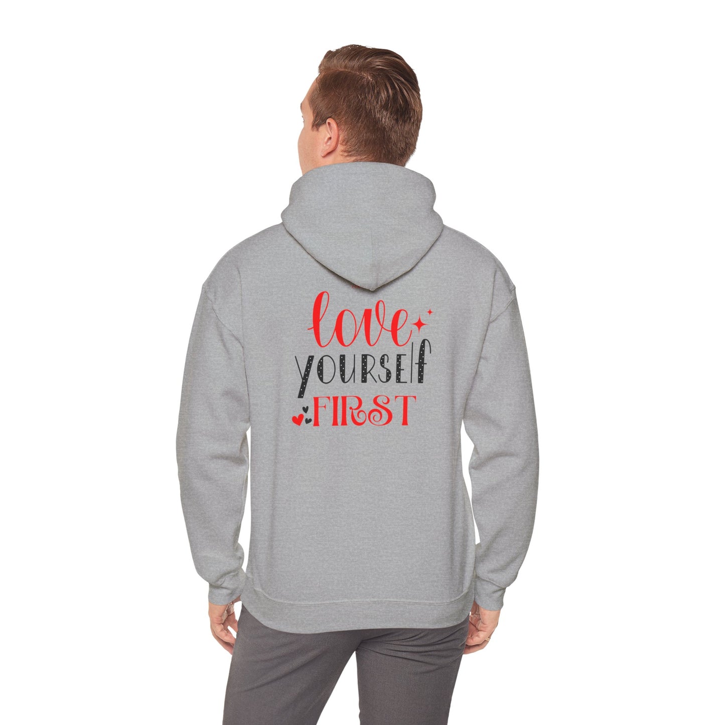 Love Yourself First I, Unisex Heavy Blend Hooded Sweatshirt