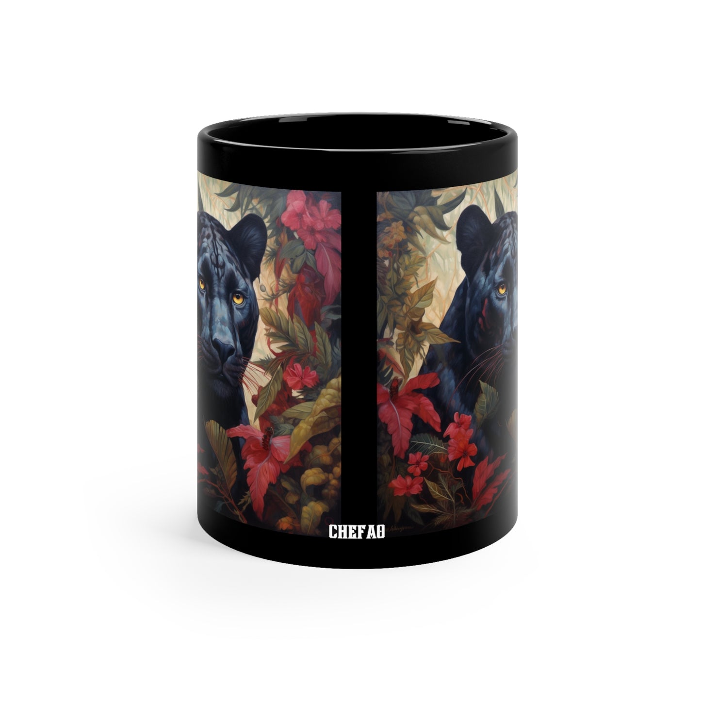 Panther Gaze, 11oz Black Coffee Mug