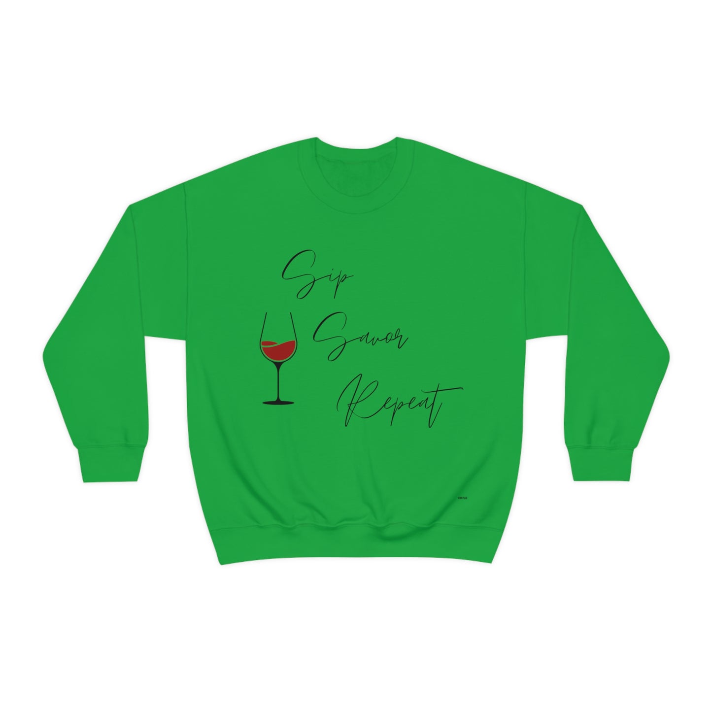 Sip, Savor, Repeat, Unisex Heavy Blend Crewneck Sweatshirt