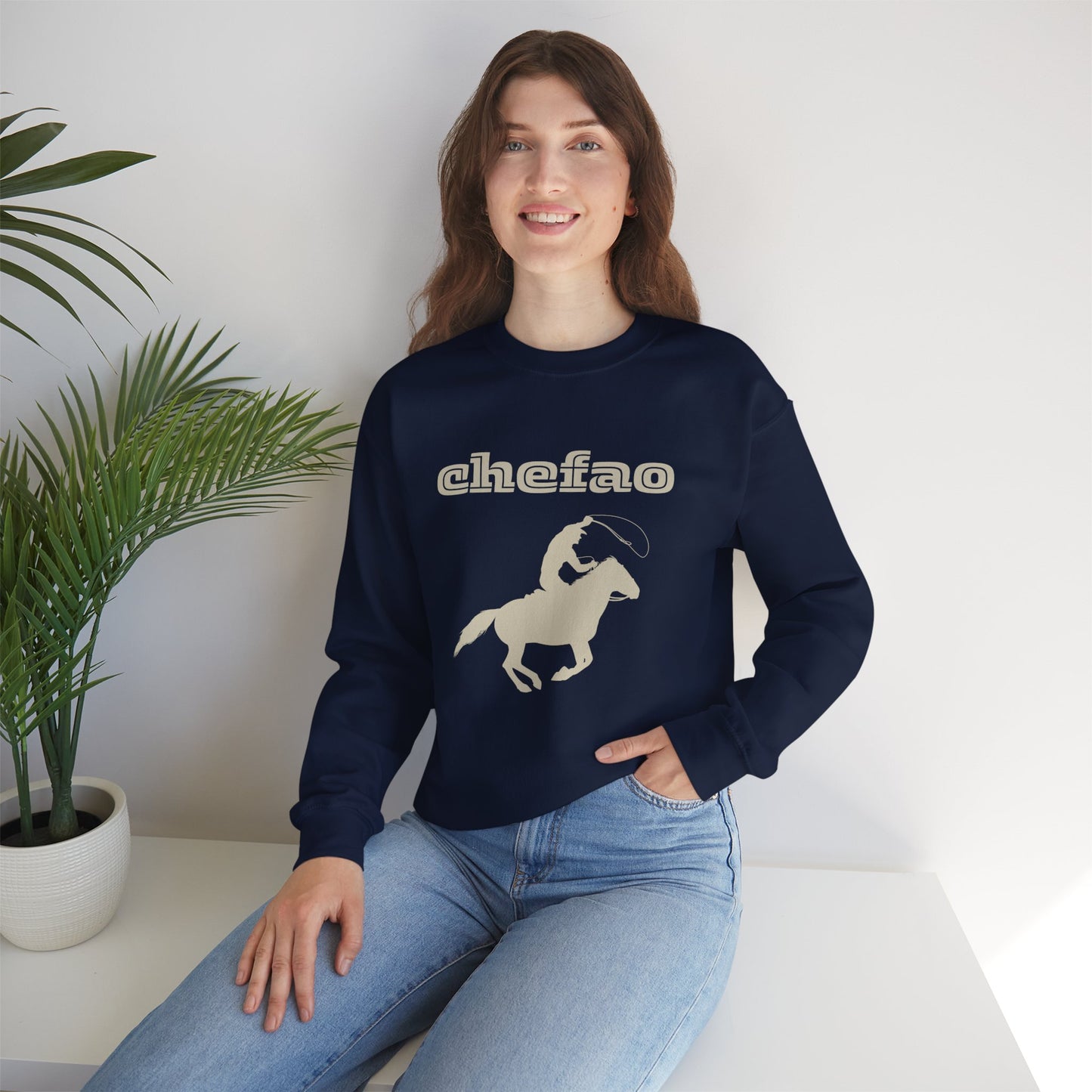 Chefao Cowboy III, Unisex Heavy Blend Crewneck Sweatshirt