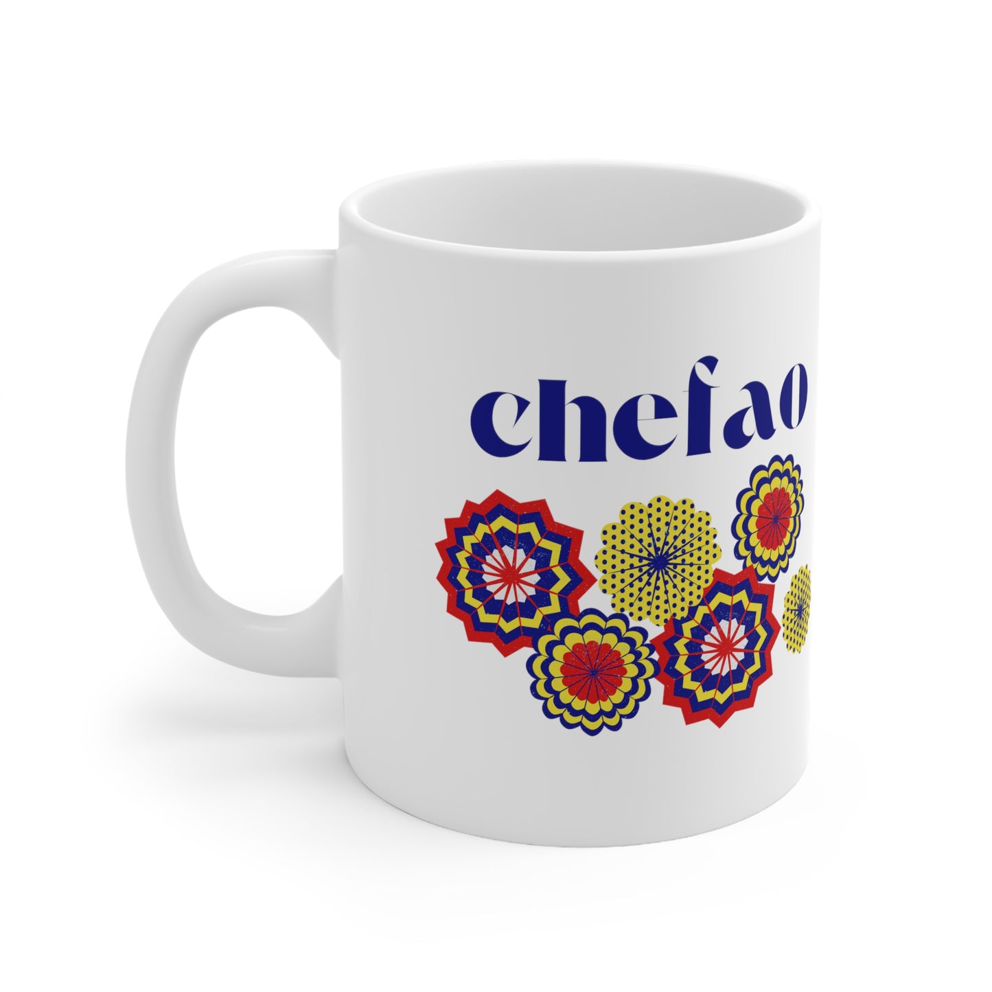 Chefao Paper Fans I, White Coffee Mug, 11oz