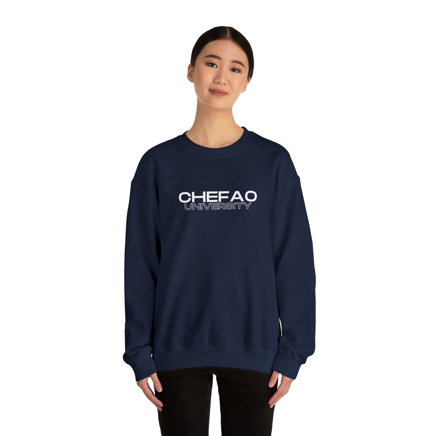 Chefao University I, Unisex Heavy Blend Crewneck Sweatshirt