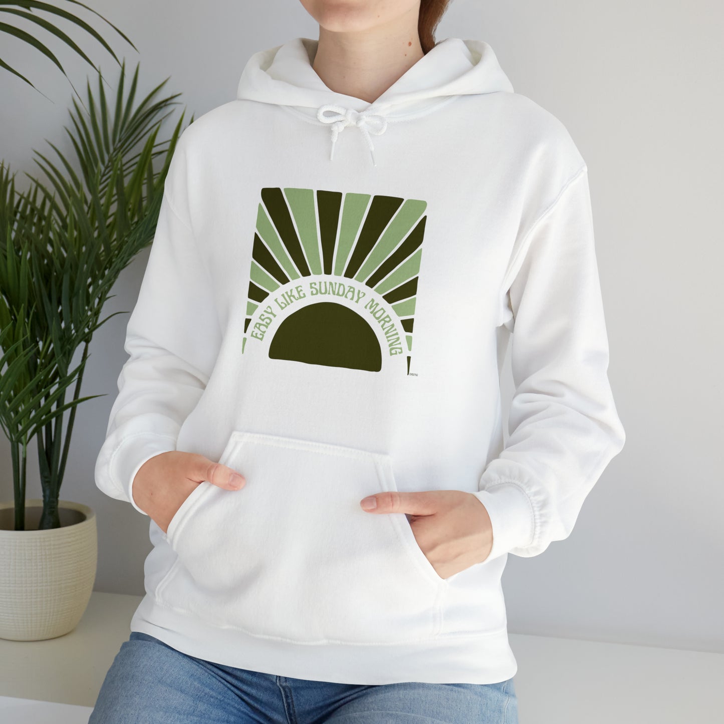 Easy Like Sunday Morning Green, Unisex Heavy Blend Hooded Sweatshirt