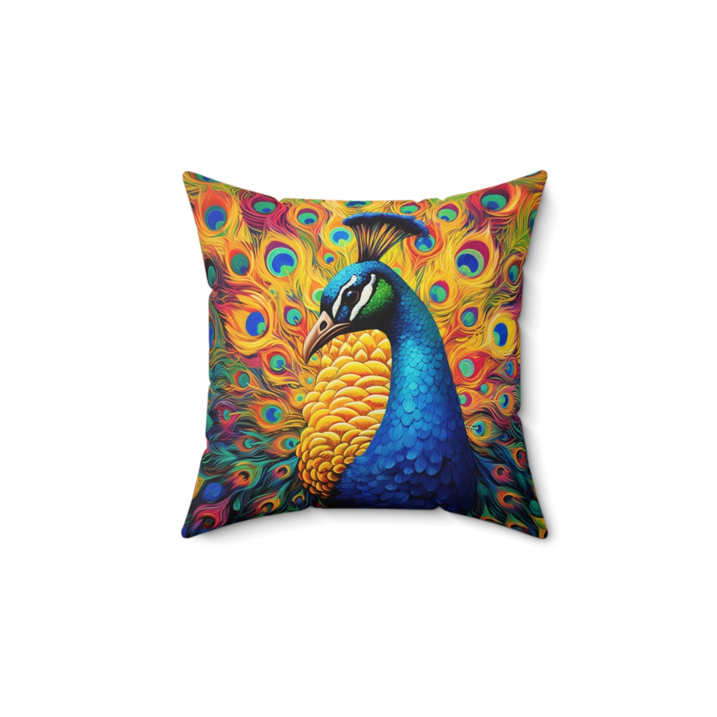 Peacock, Spun Polyester Square Pillow