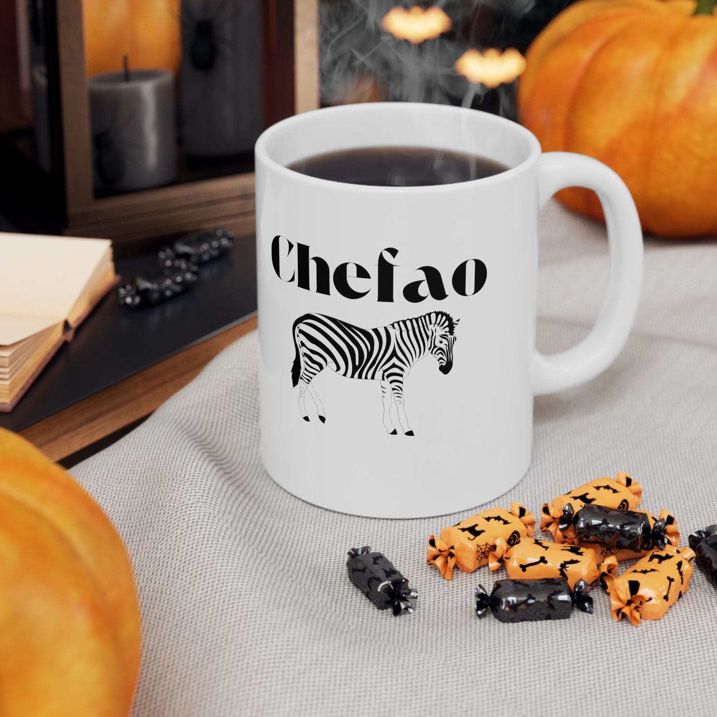 Chefao Zebra II, White Coffee Mug, 11oz