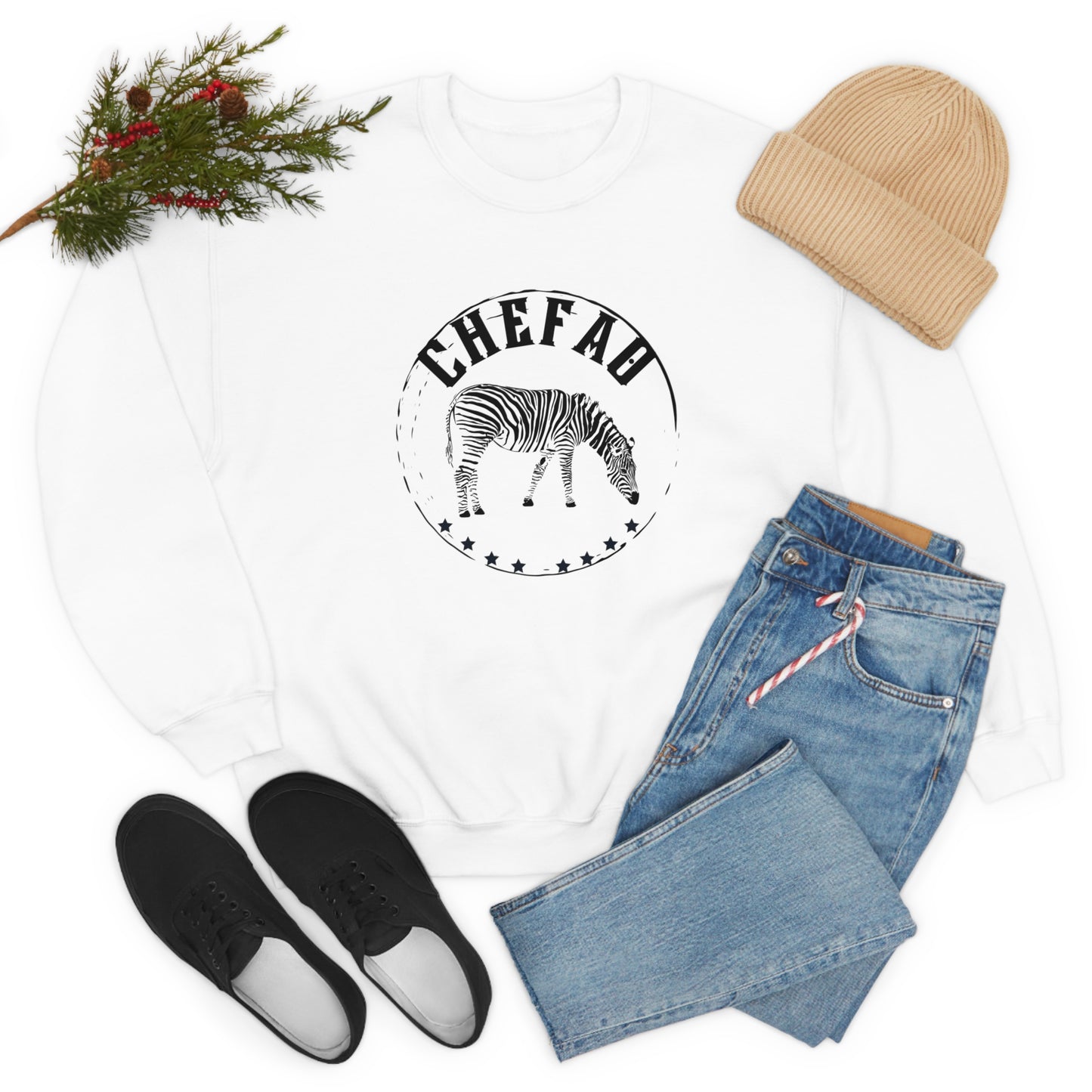 Chefao Zebra I, Unisex Heavy Blend Crewneck Sweatshirt