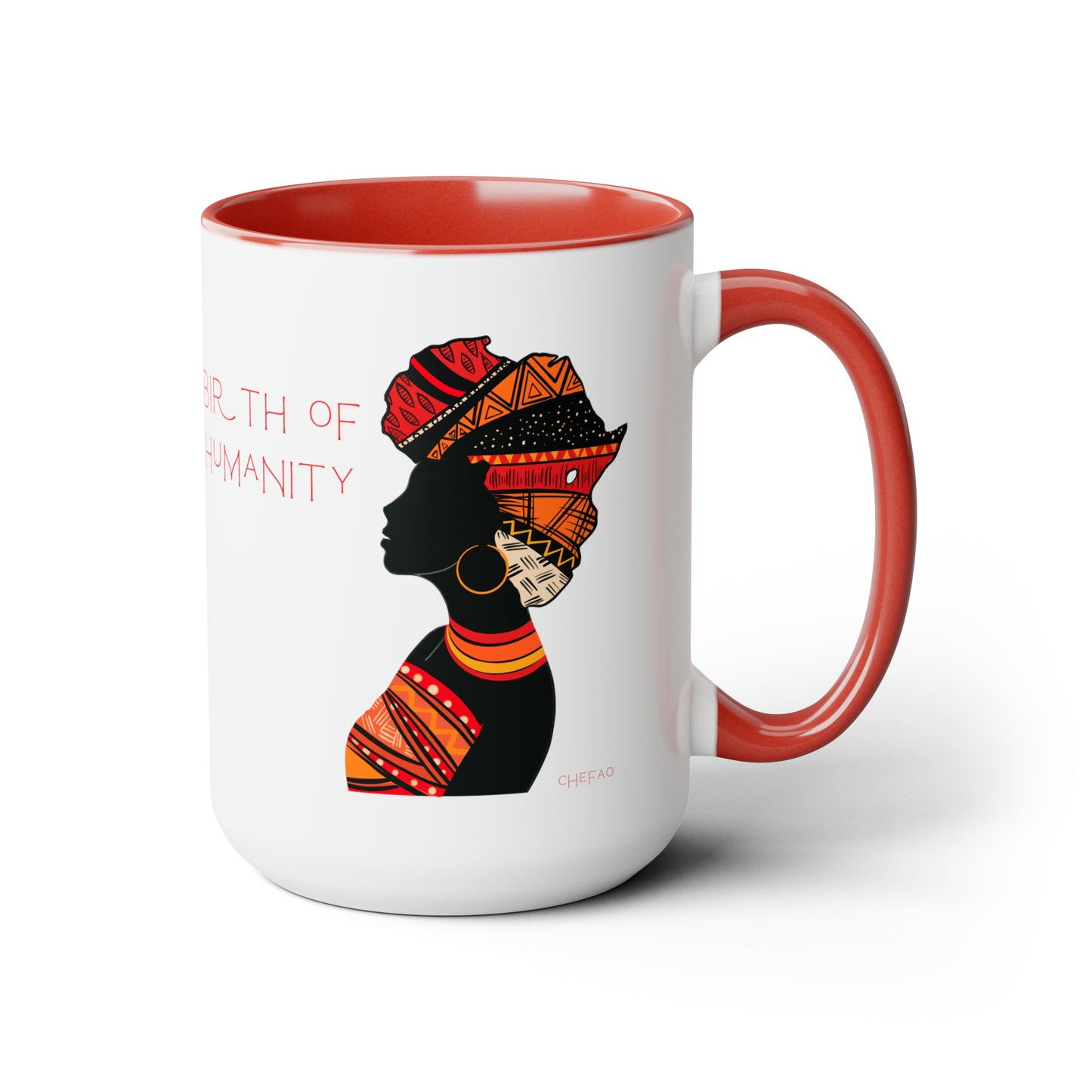 Birth of Humanity™ I (Red), Two-Tone Coffee Mugs, 15oz