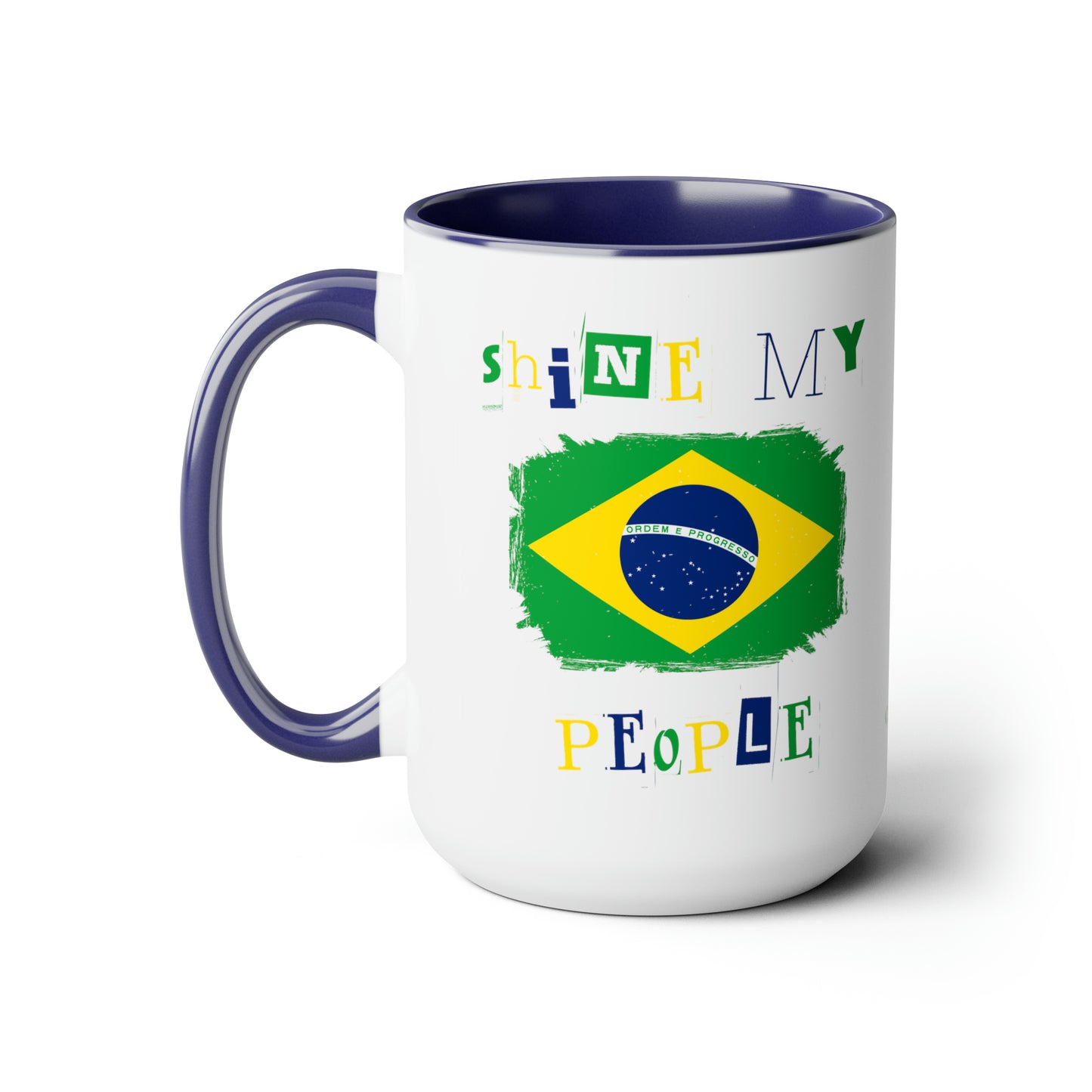 Shine My People Brasil I, Two-Tone Coffee Mugs, 15oz