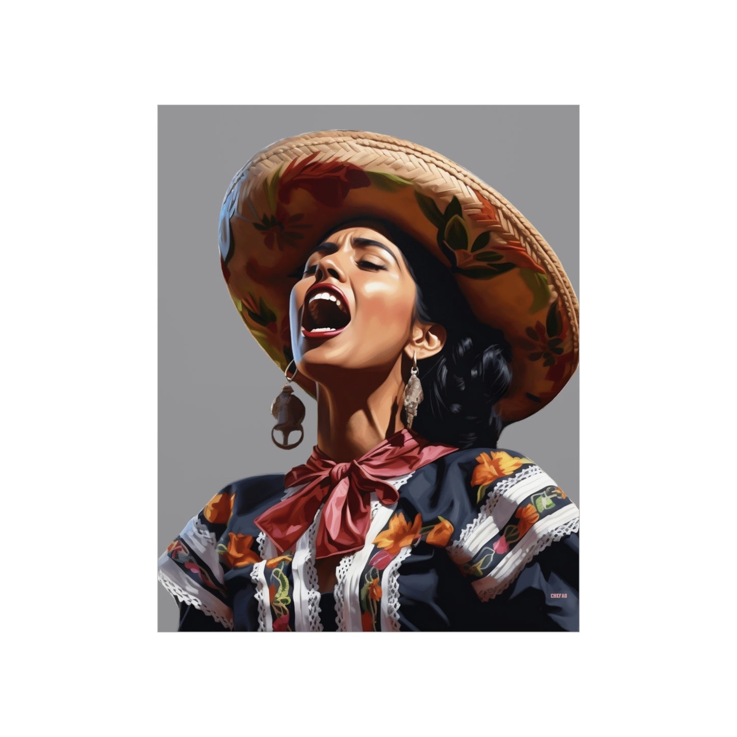 Mariachi Woman, Premium Matte Vertical Posters