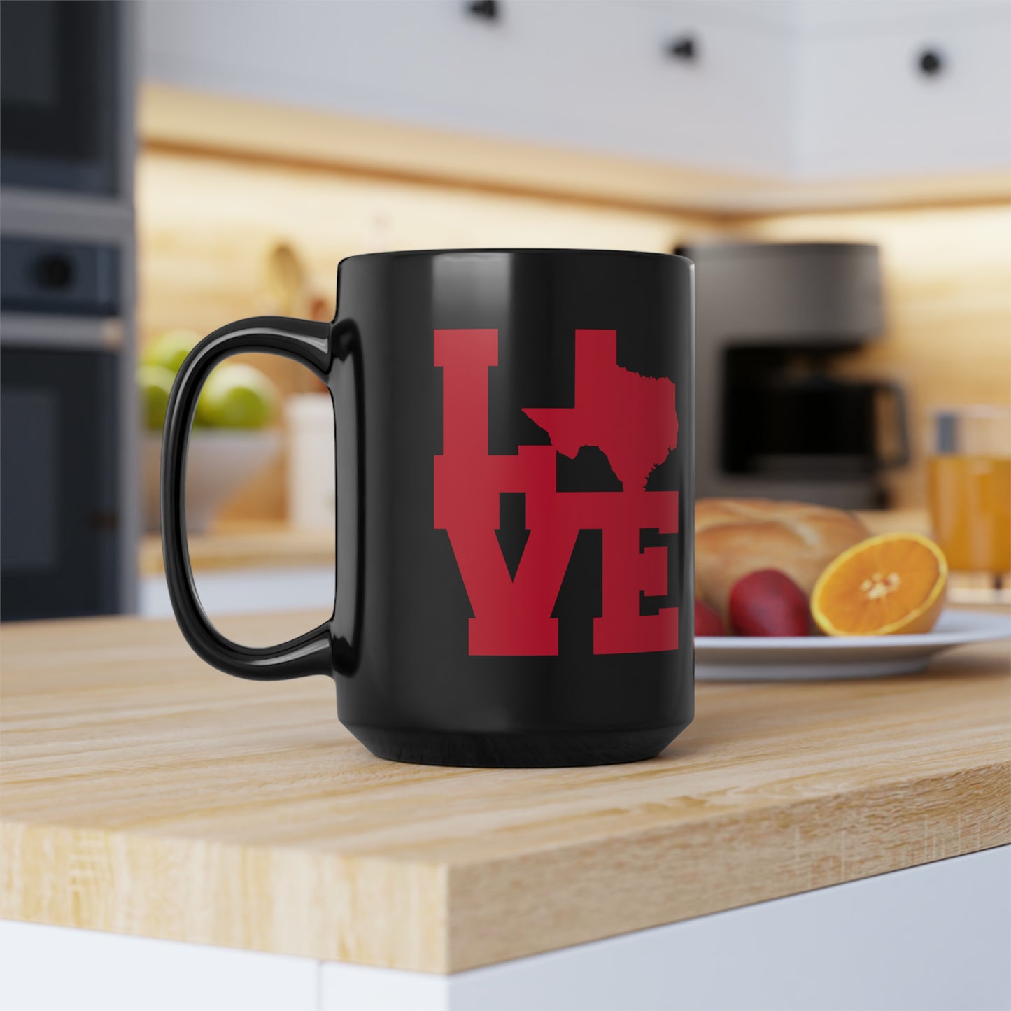 Chefao Love Texas I, Black Mug, 15oz