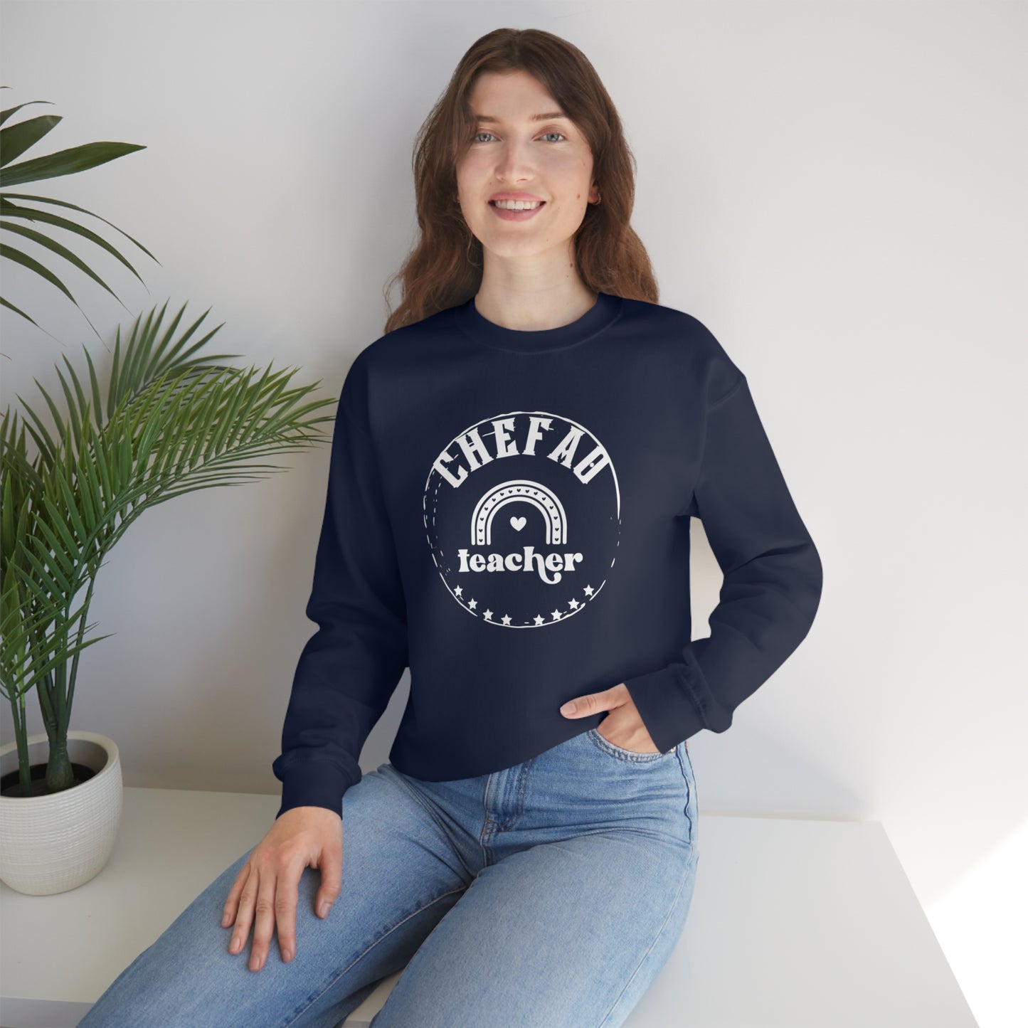 Chefao Teacher III, Unisex Heavy Blend Crewneck Sweatshirt