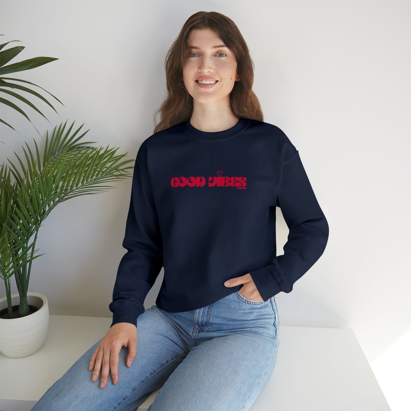 Good Vibes I, Unisex Heavy Blend Crewneck Sweatshirt