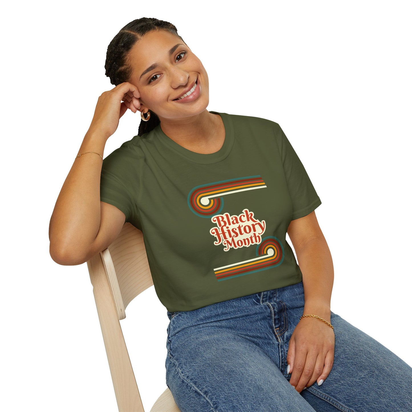 Chefao Retro Black History Month Emblem I, Unisex Softstyle T-Shirt