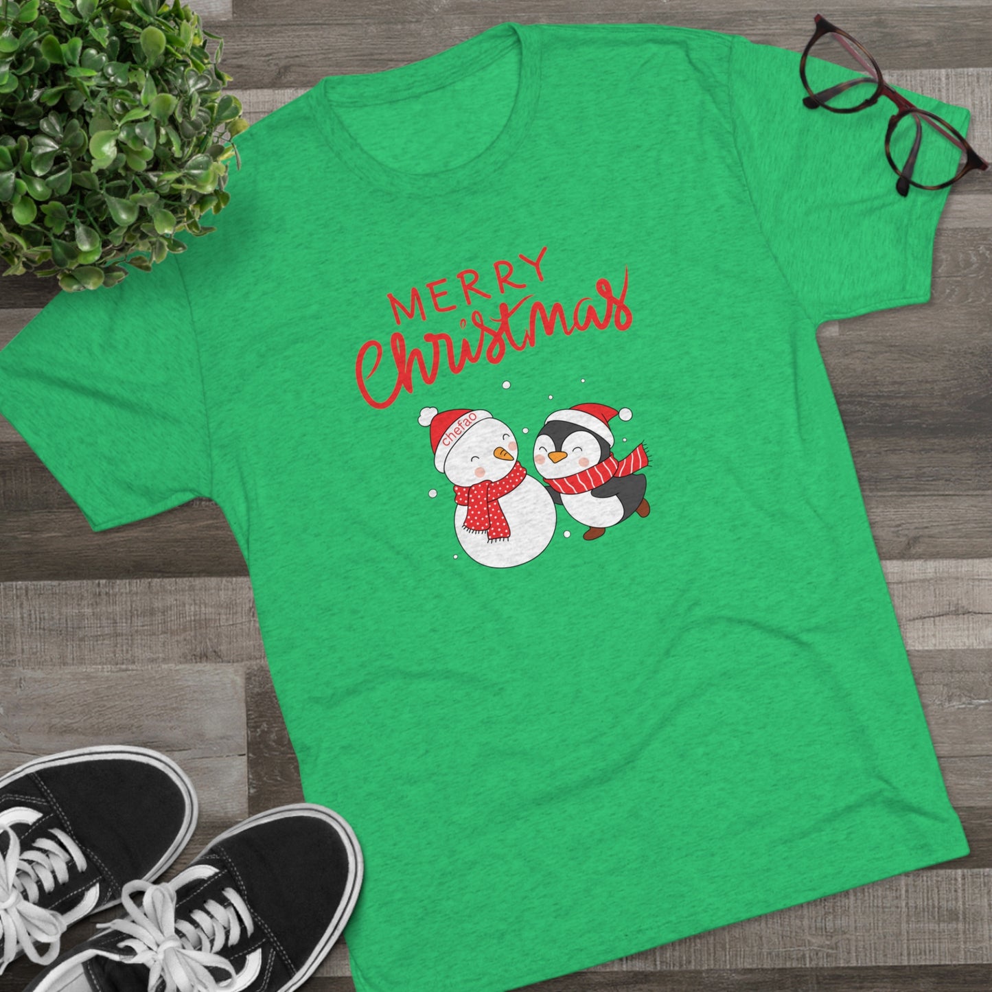 Merry Christmas I, Unisex Tri-Blend Crew Tee