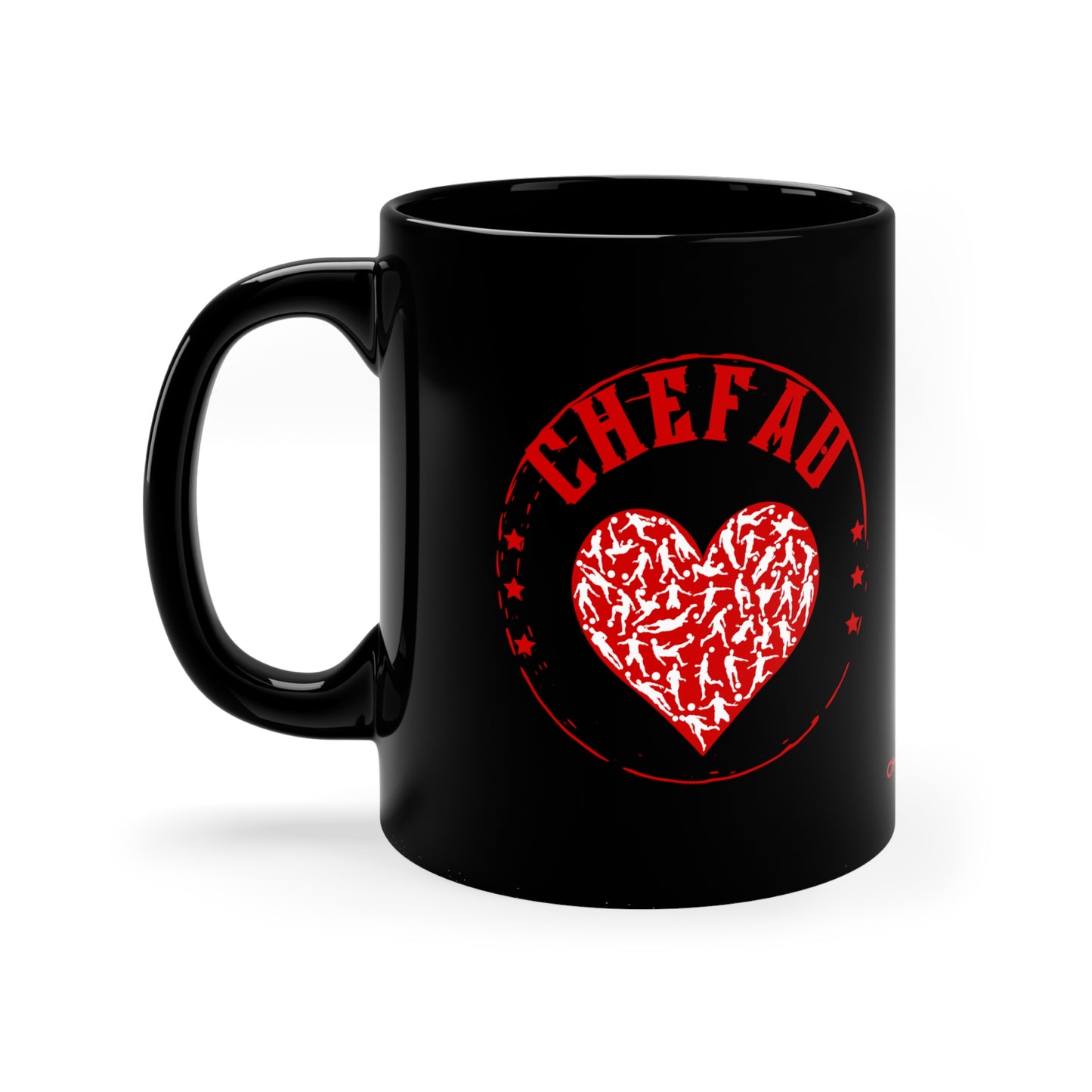 Chefao Soccer VI, Black Coffee Mug, 11oz