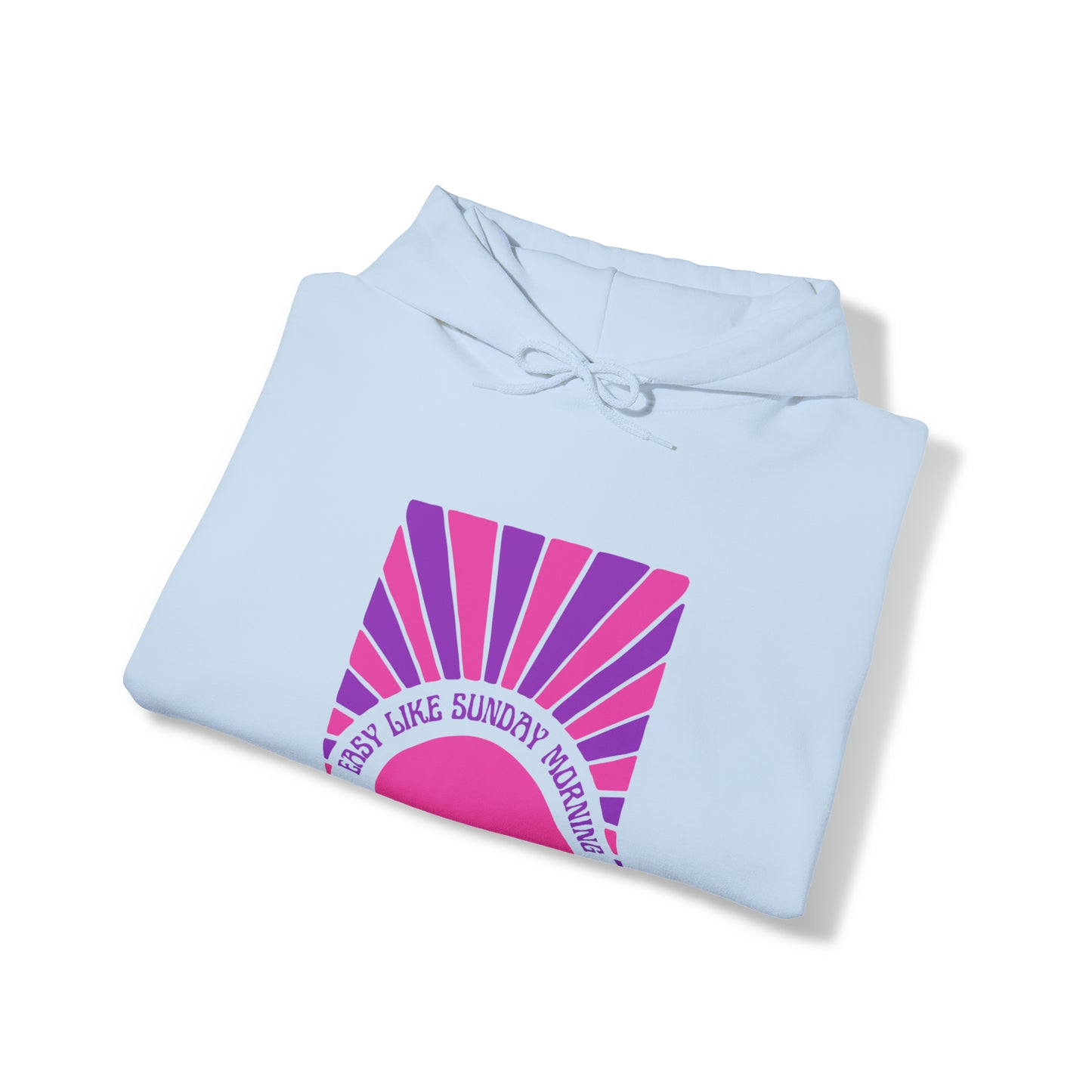 Easy Like Sunday Morning Pink & Purple, Unisex Heavy Blend Hooded Sweatshirt