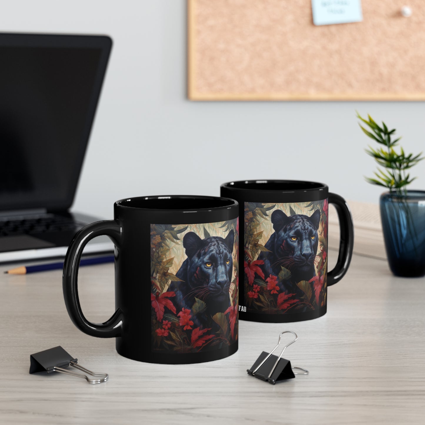 Panther Gaze, 11oz Black Coffee Mug
