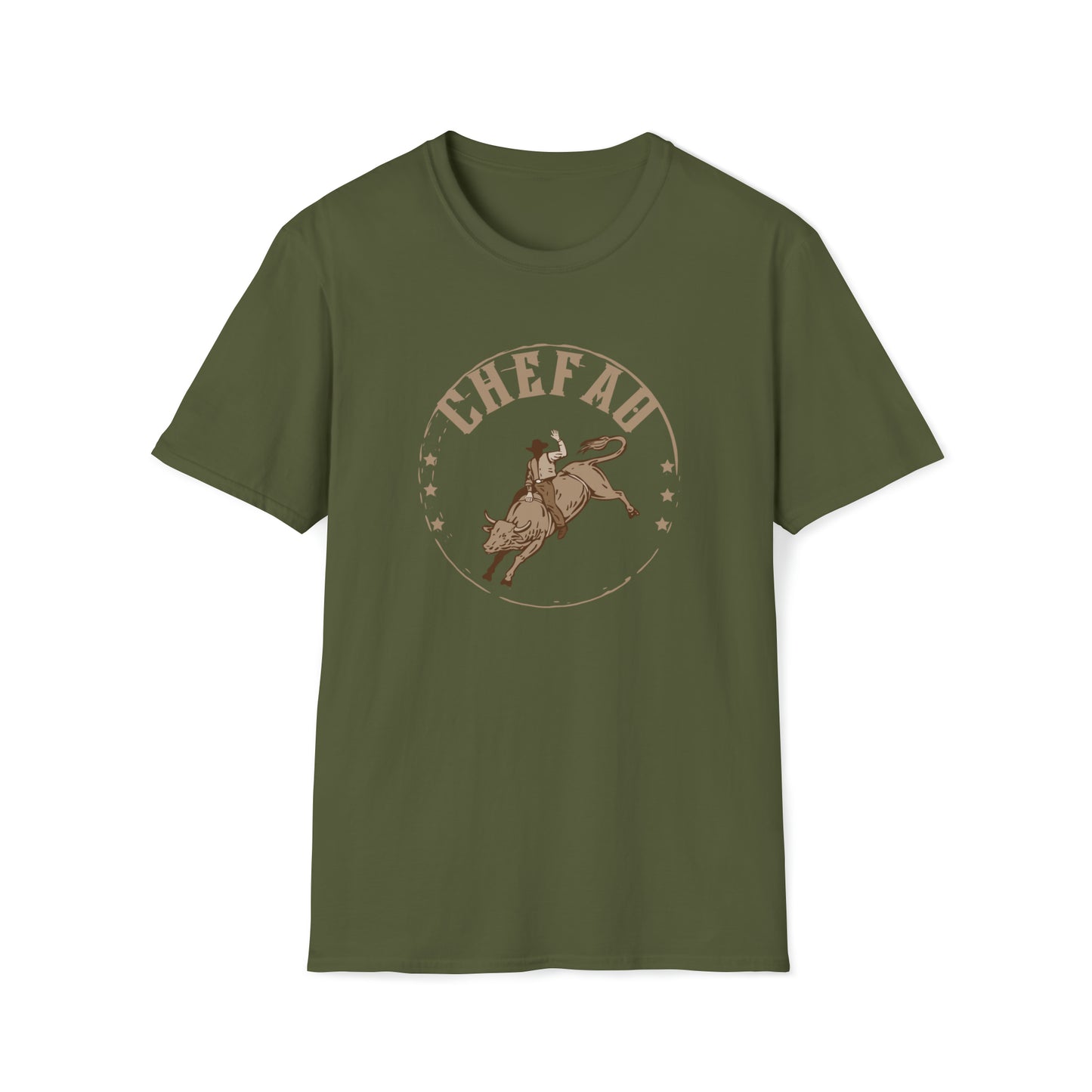 Chefao Bull Riding I, Unisex Softstyle T-Shirt