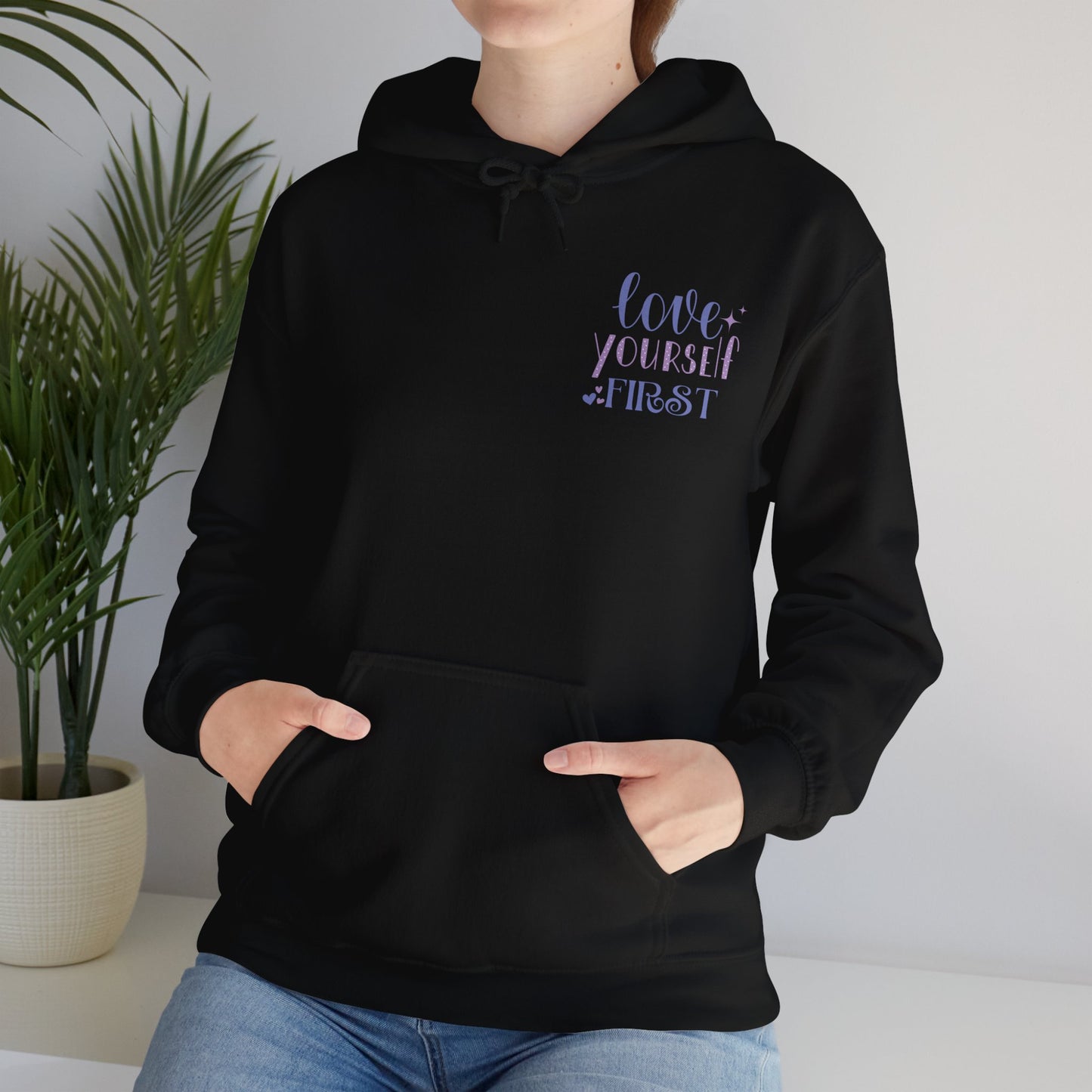 Love Yourself First I, Unisex Heavy Blend Hooded Sweatshirt