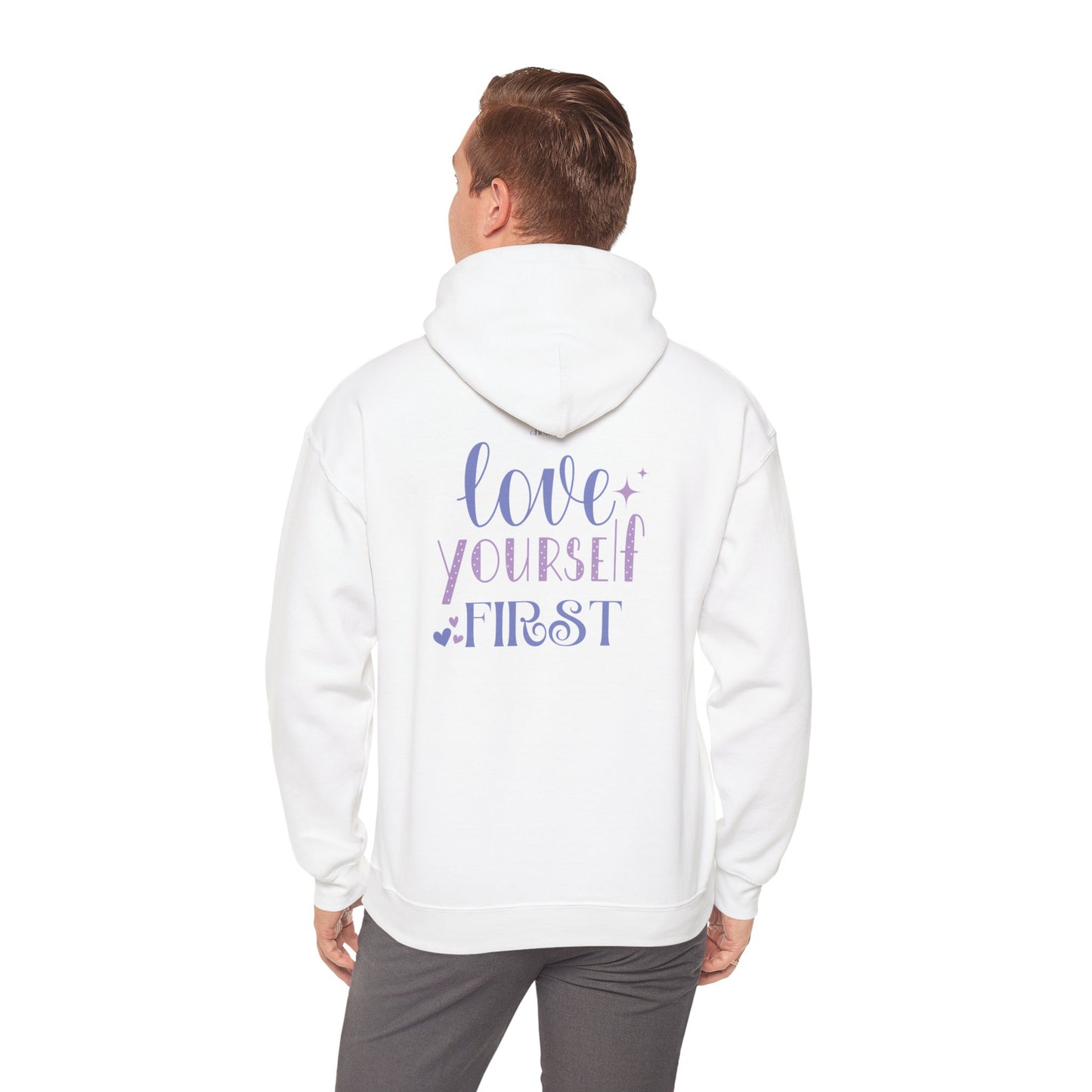 Love Yourself First I, Unisex Heavy Blend Hooded Sweatshirt