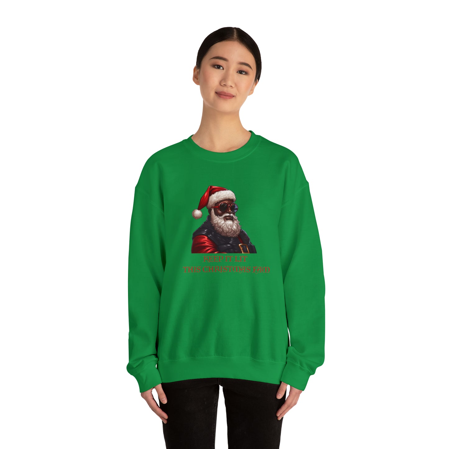 Keep It Lit This Christmas Fam, Unisex Heavy Blend Crewneck Sweatshirt