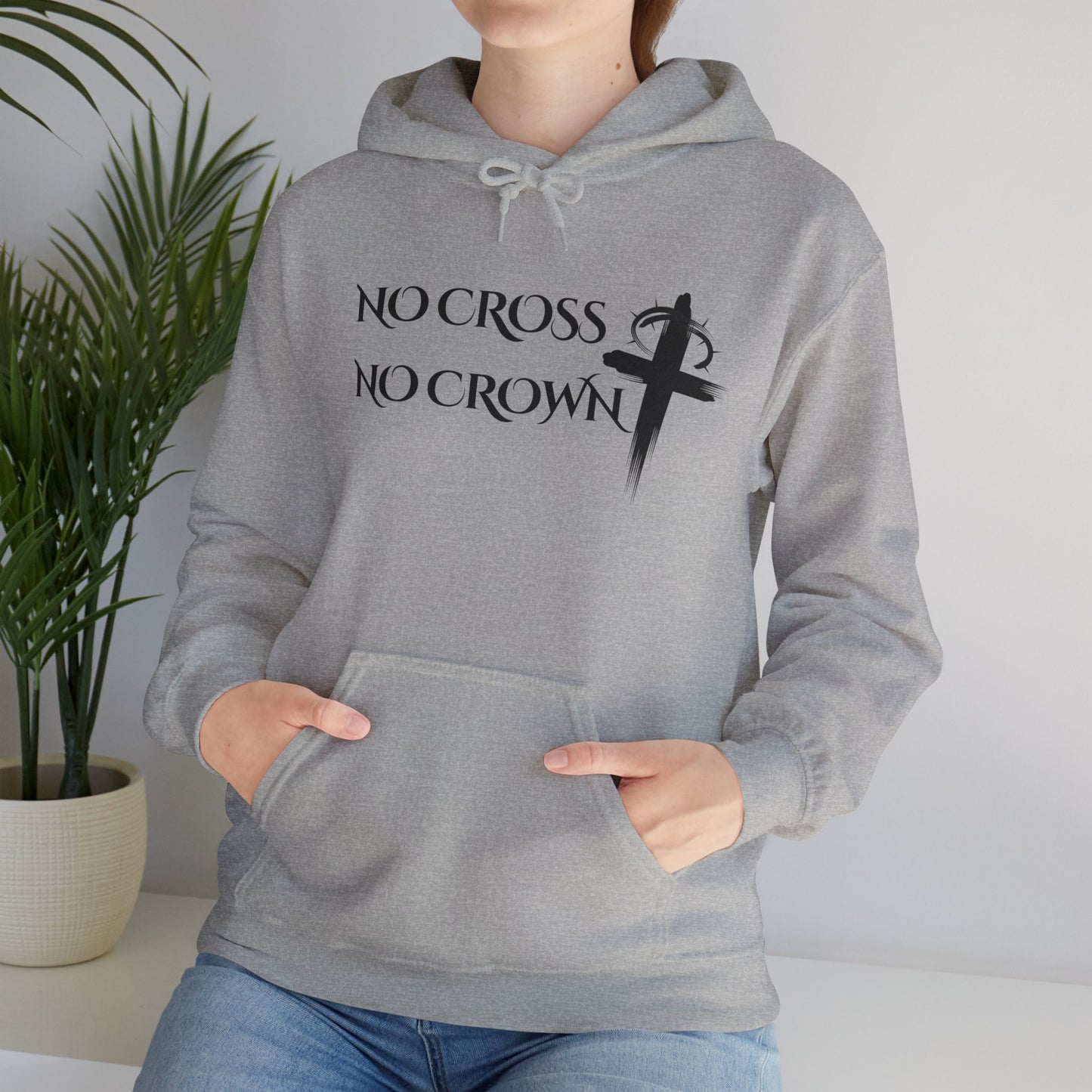 No Cross No Crown, Unisex Heavy Blend™ Hooded Sweatshirt