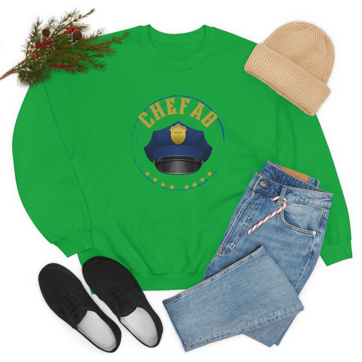 Chefao Police III, Unisex Heavy Blend Crewneck Sweatshirt