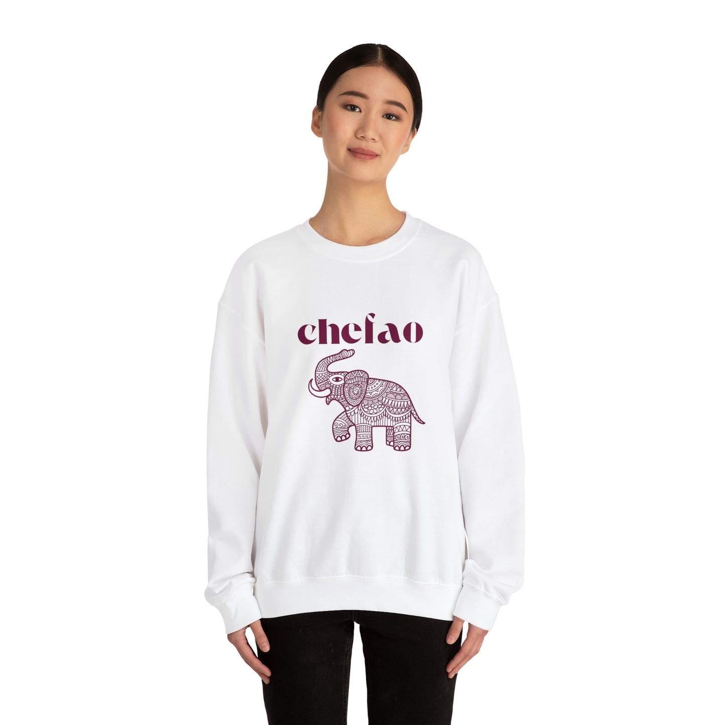 Chefao Elephant III, Unisex Heavy Blend Crewneck Sweatshirt