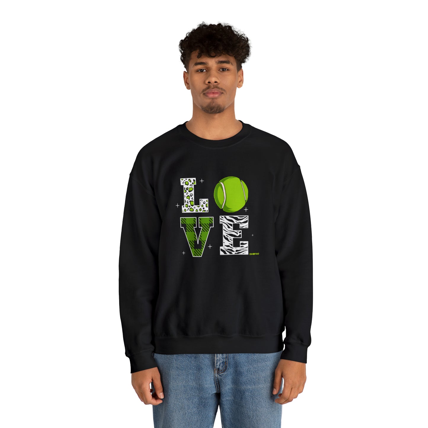 Chefao Love Tennis I, Unisex Heavy Blend Crewneck Sweatshirt