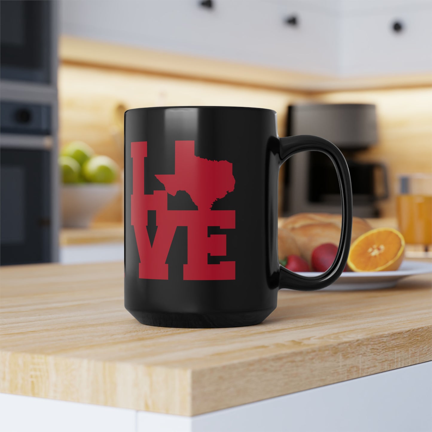 Chefao Love Texas I, Black Mug, 15oz