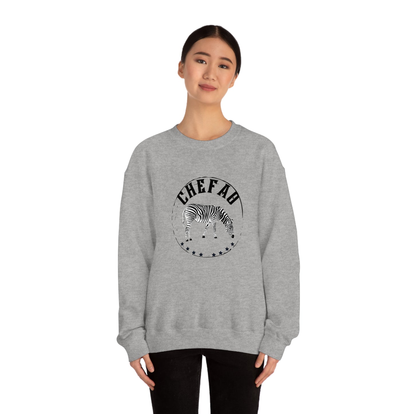 Chefao Zebra I, Unisex Heavy Blend Crewneck Sweatshirt