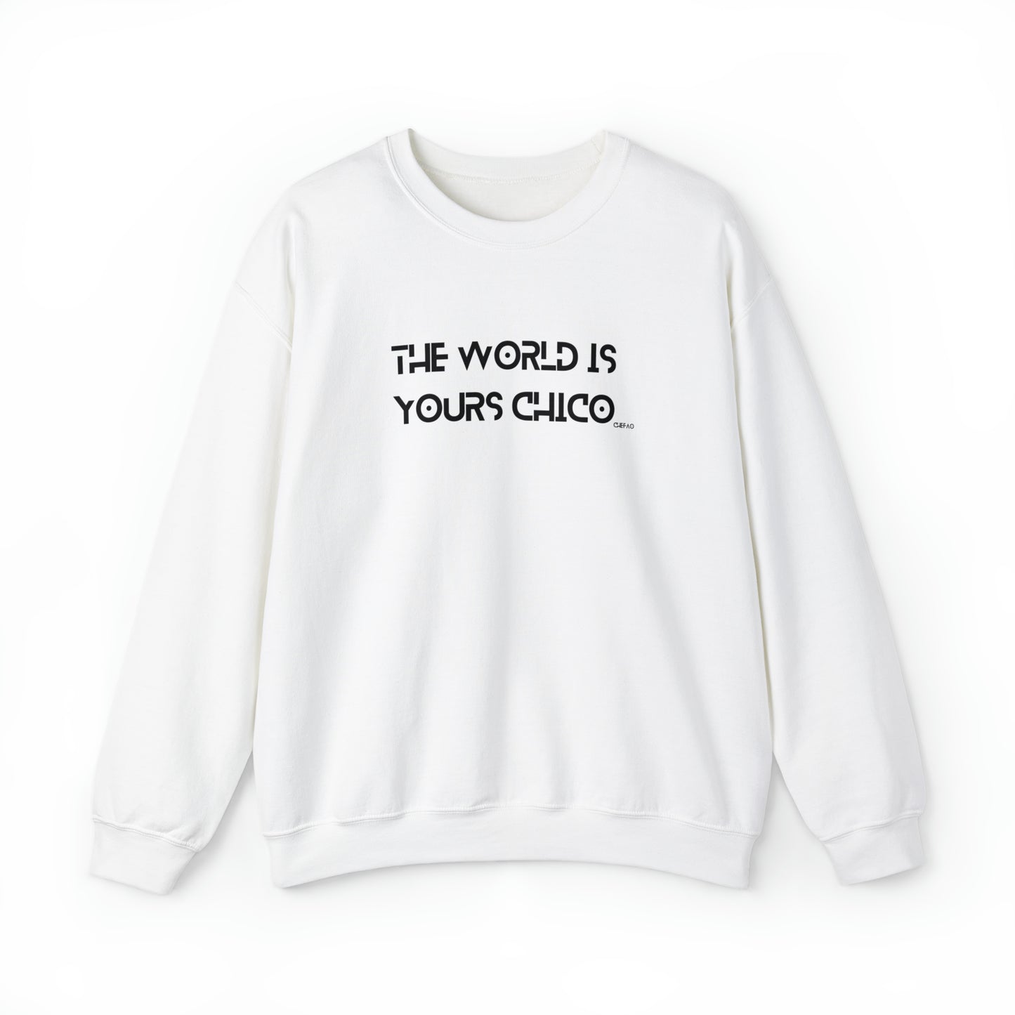 The World is Yours Chico, Unisex Heavy Blend Crewneck Sweatshirt