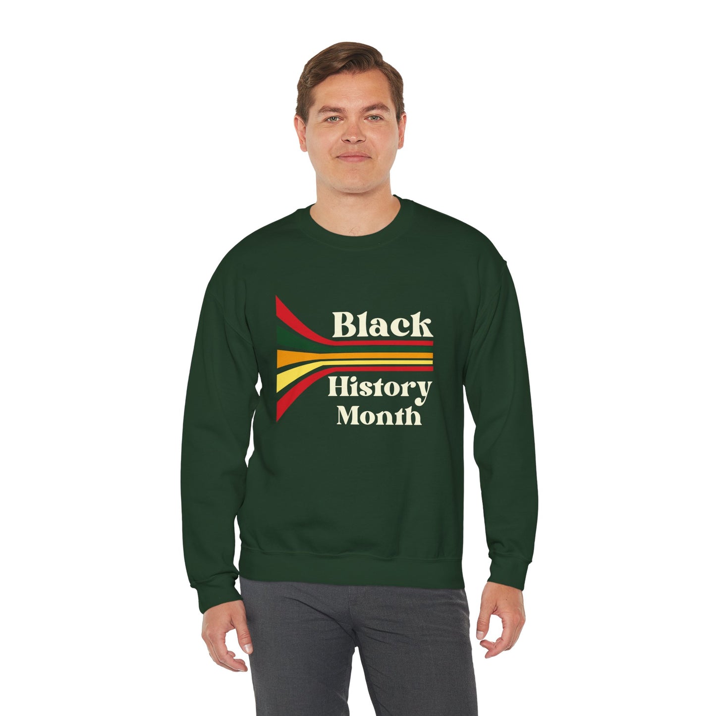 Chefao Retro Black History Month Emblem III, Unisex Heavy Blend™ Crewneck Sweatshirt