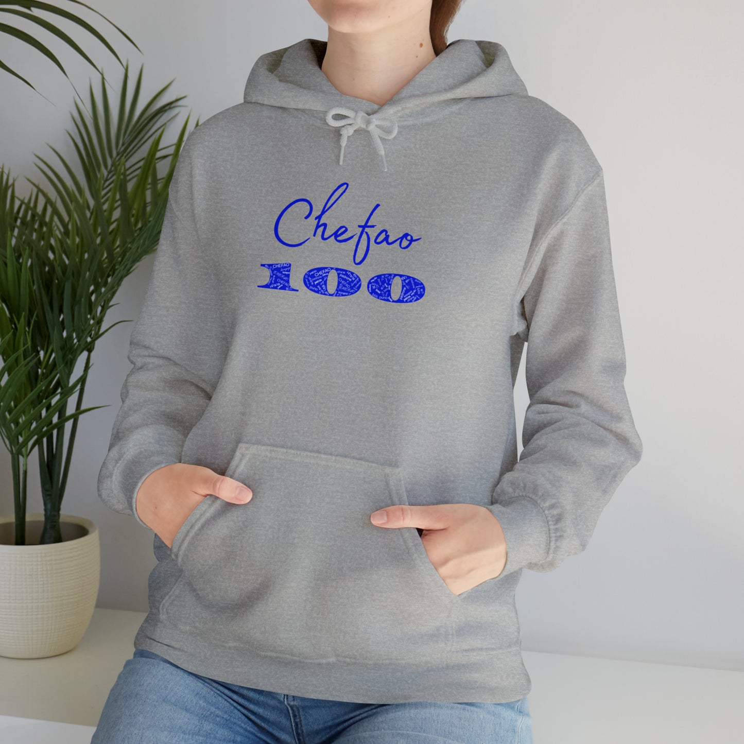Chefao 100 I Blue, Unisex Heavy Blend™ Hooded Sweatshirt