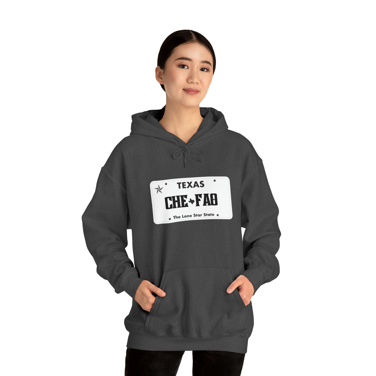 Chefao Texas License Plate I, Unisex Heavy Blend Hooded Sweatshirt