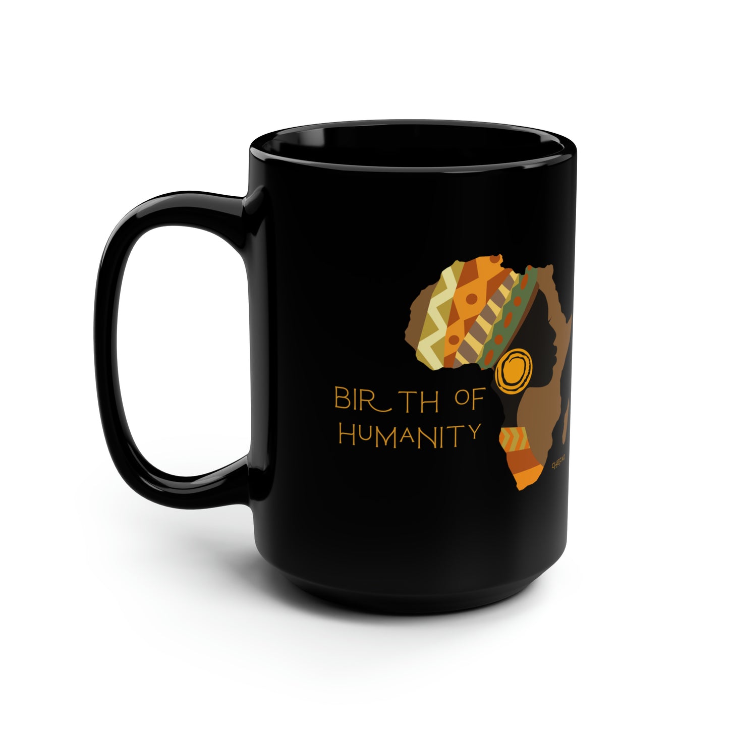 Birth of Humanity™ II, Black Mug, 15oz