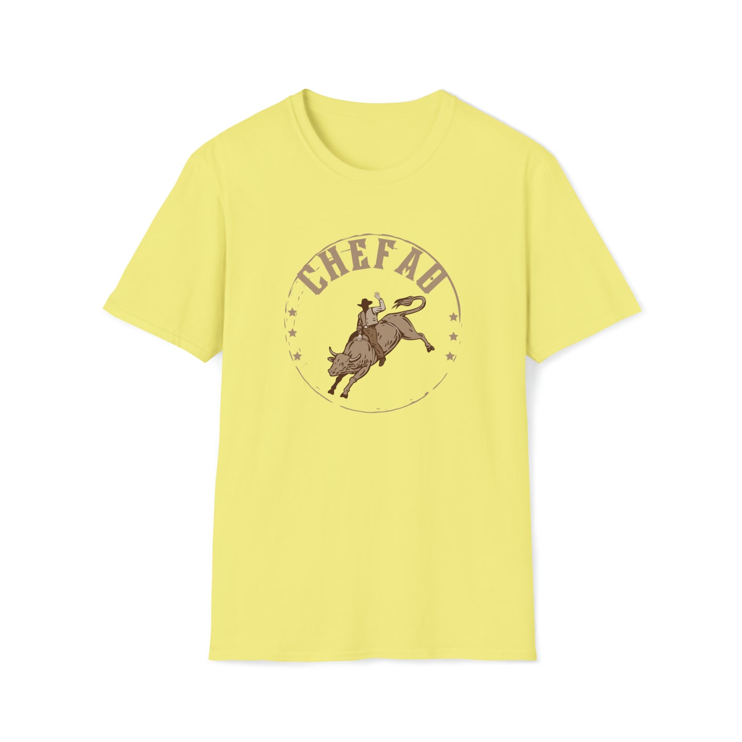 Chefao Bull Riding I, Unisex Softstyle T-Shirt