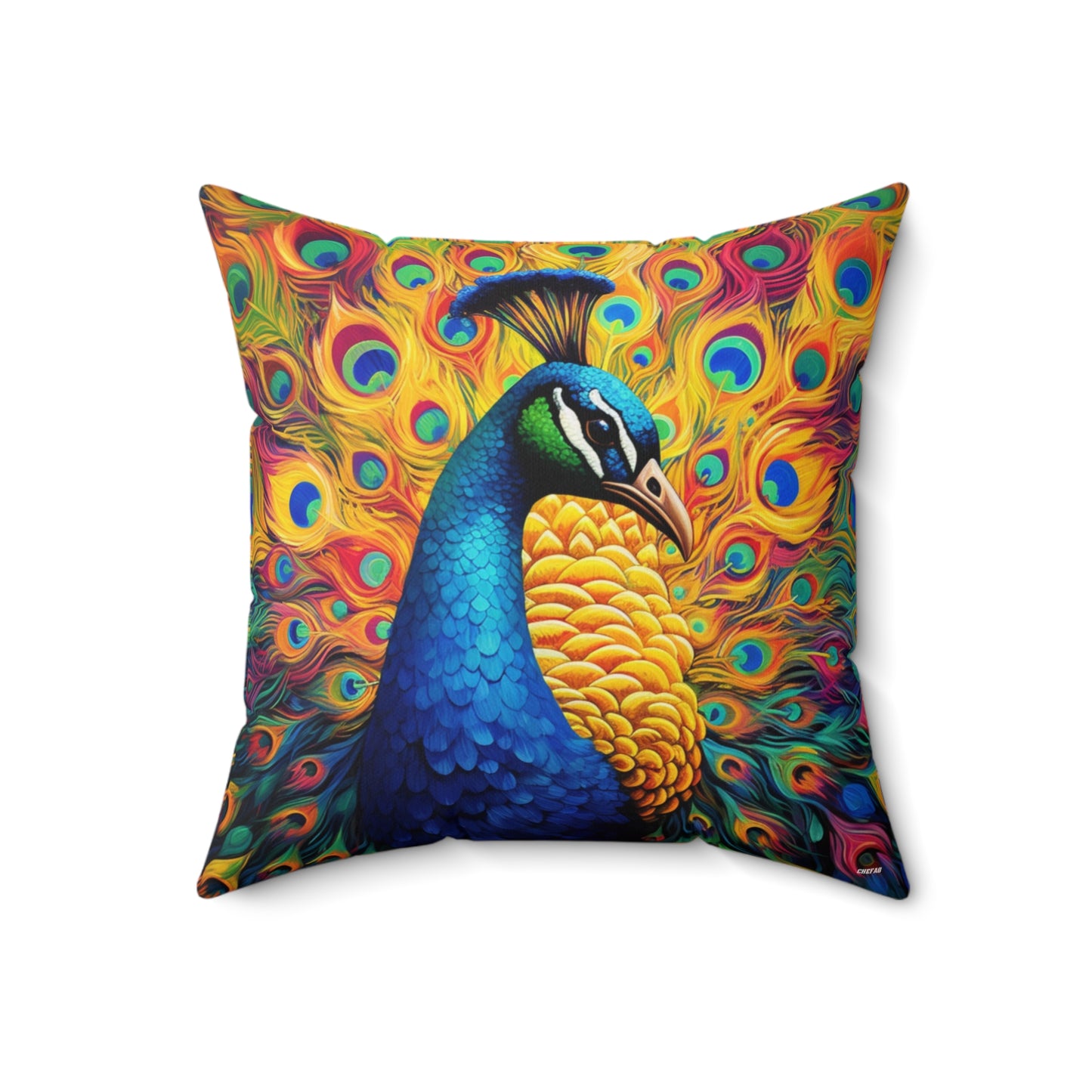 Peacock, Spun Polyester Square Pillow
