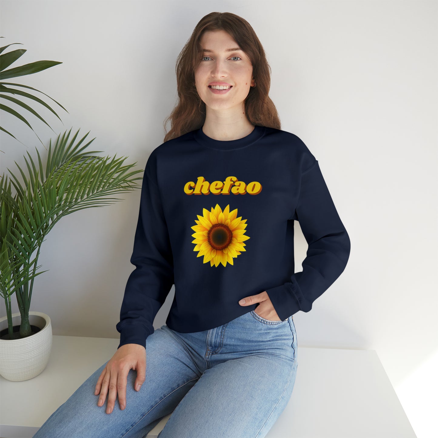 Chefao Sunflower I, Unisex Heavy Blend Crewneck Sweatshirt