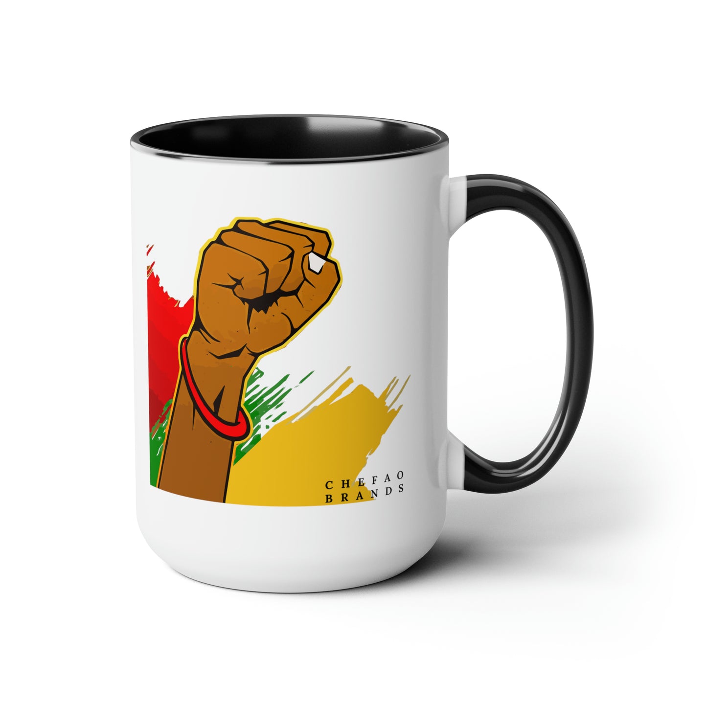Chefao Celebrate Black History Month I, Two-Tone Coffee Mugs, 15oz