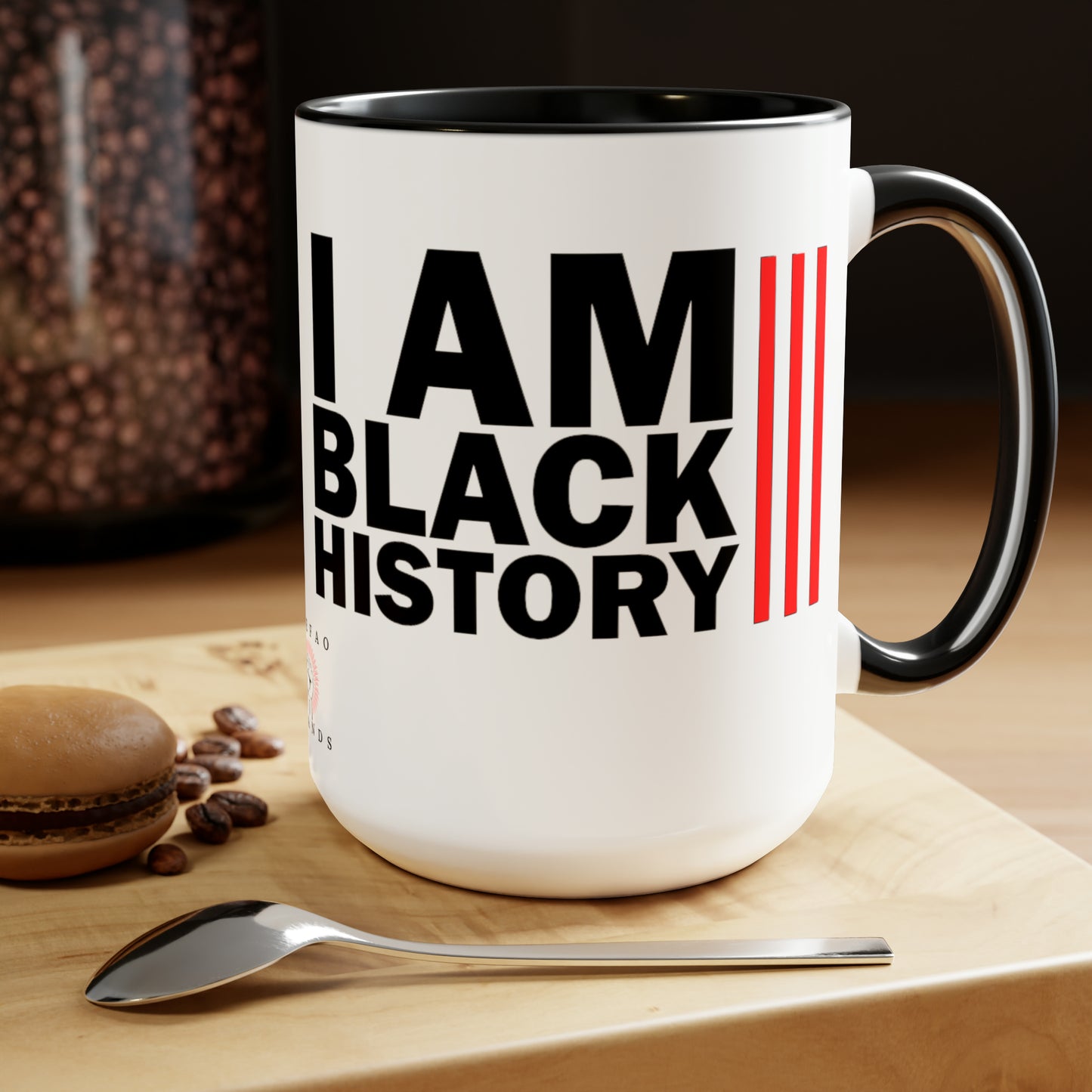 Chefao I Am Black History I, Two-Tone Coffee Mugs, 15oz
